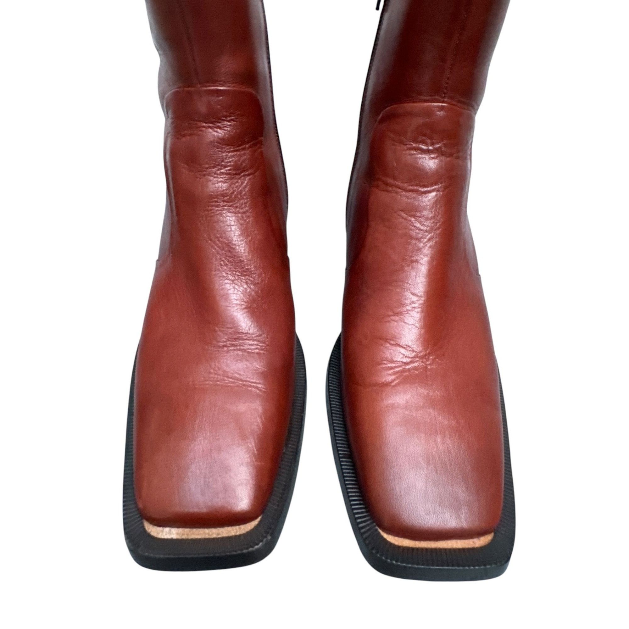 Maison Margiela Brown Ankle Square Boots Size US 7 / IT 37 - 3 Thumbnail