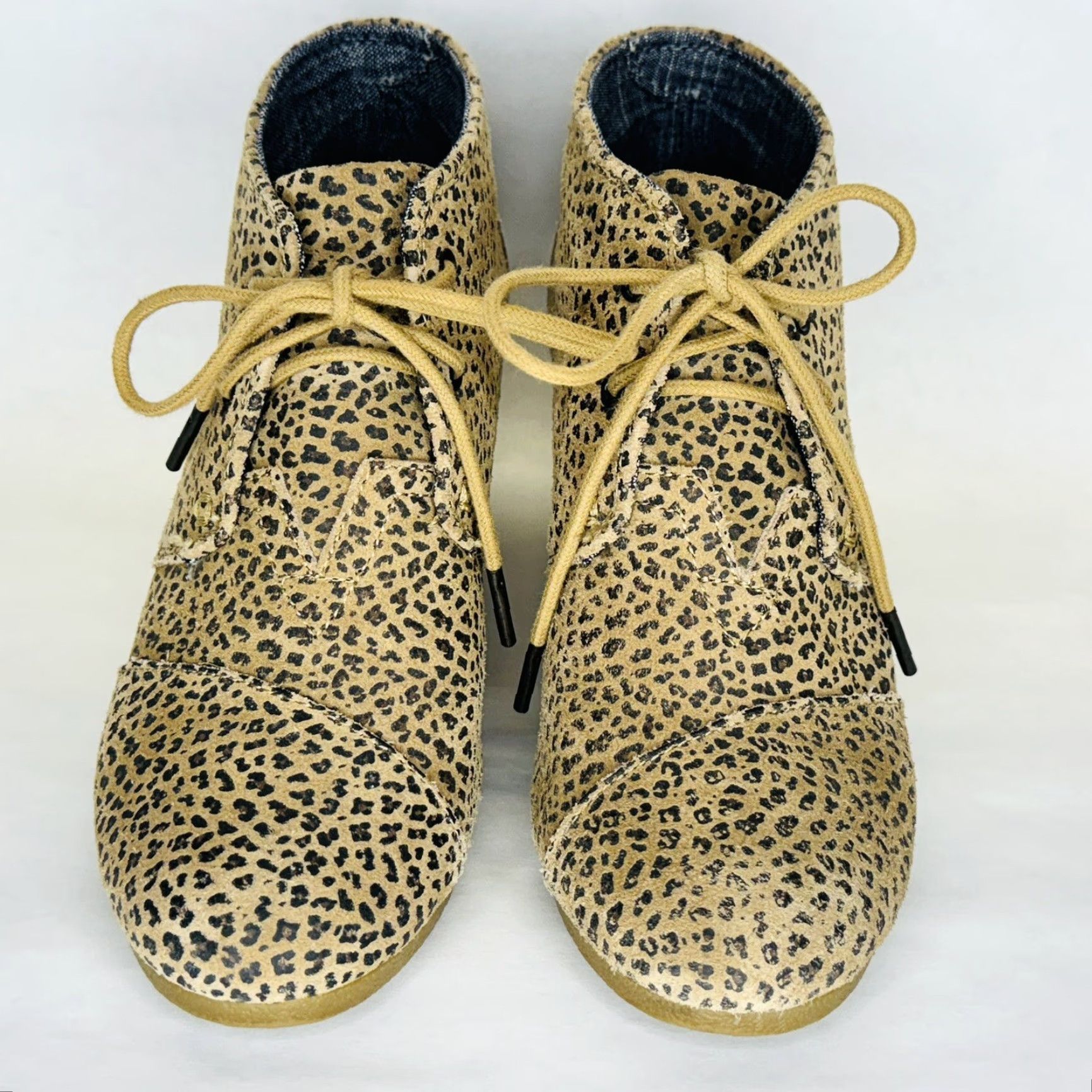Toms TOMS Women’s Wedge Ankle Bootie Desert Leopard Animal Print Tie US Size 6.5 Boots Size US 5 / IT 35 - 3 Thumbnail