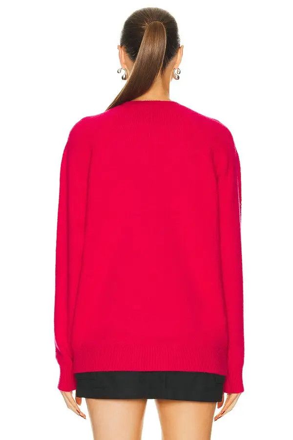 Givenchy o1w1db10325 Raglan Crew Neck Sweater in Fuchsia Size S / US 4 / IT 40 - 3 Thumbnail