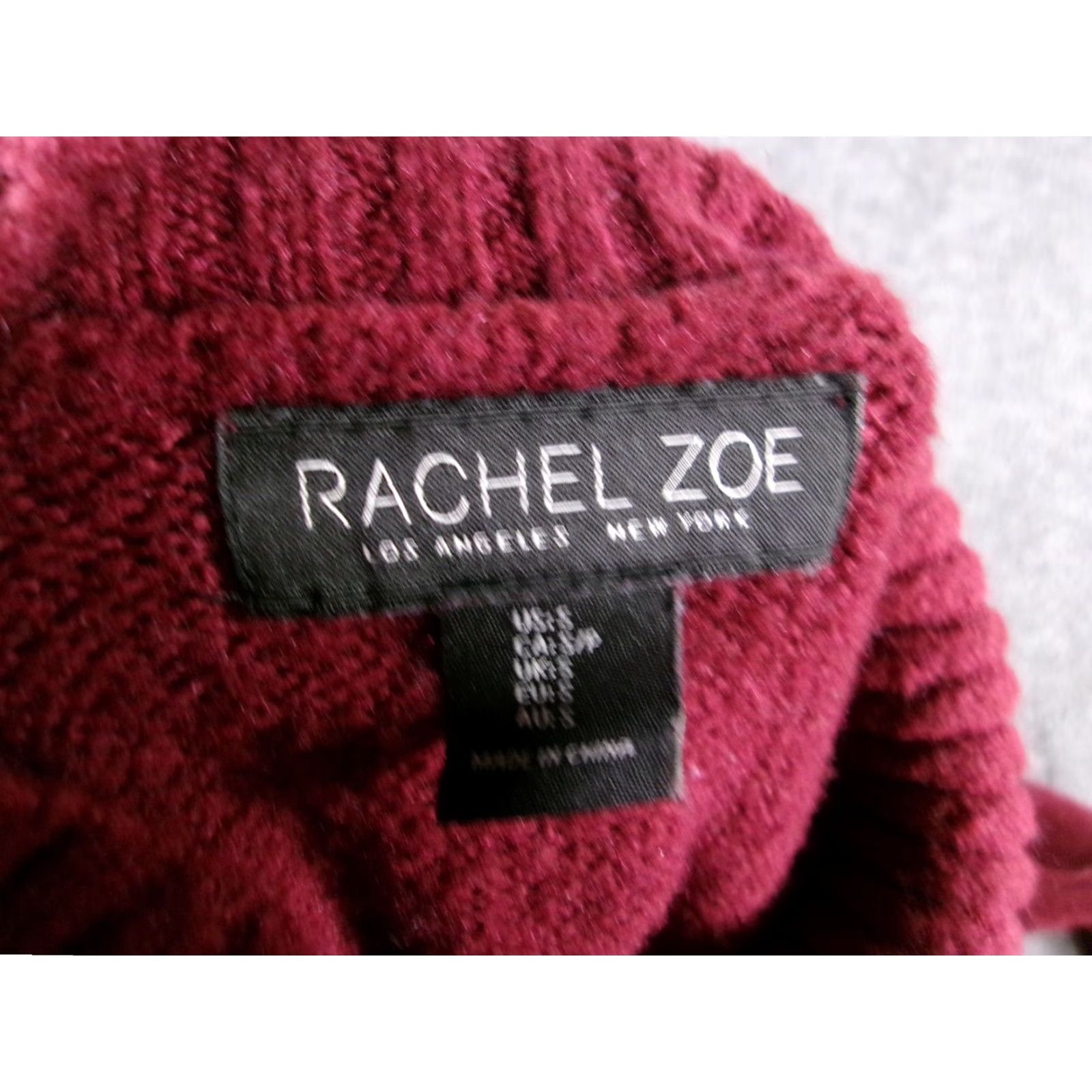 Rachel Zoe Rachel Zoe Sweater Womens L Hooded Turtleneck Ribbed Hem Relaxed Burgundy Cozy Size L / US 10 / IT 46 - 6 Thumbnail