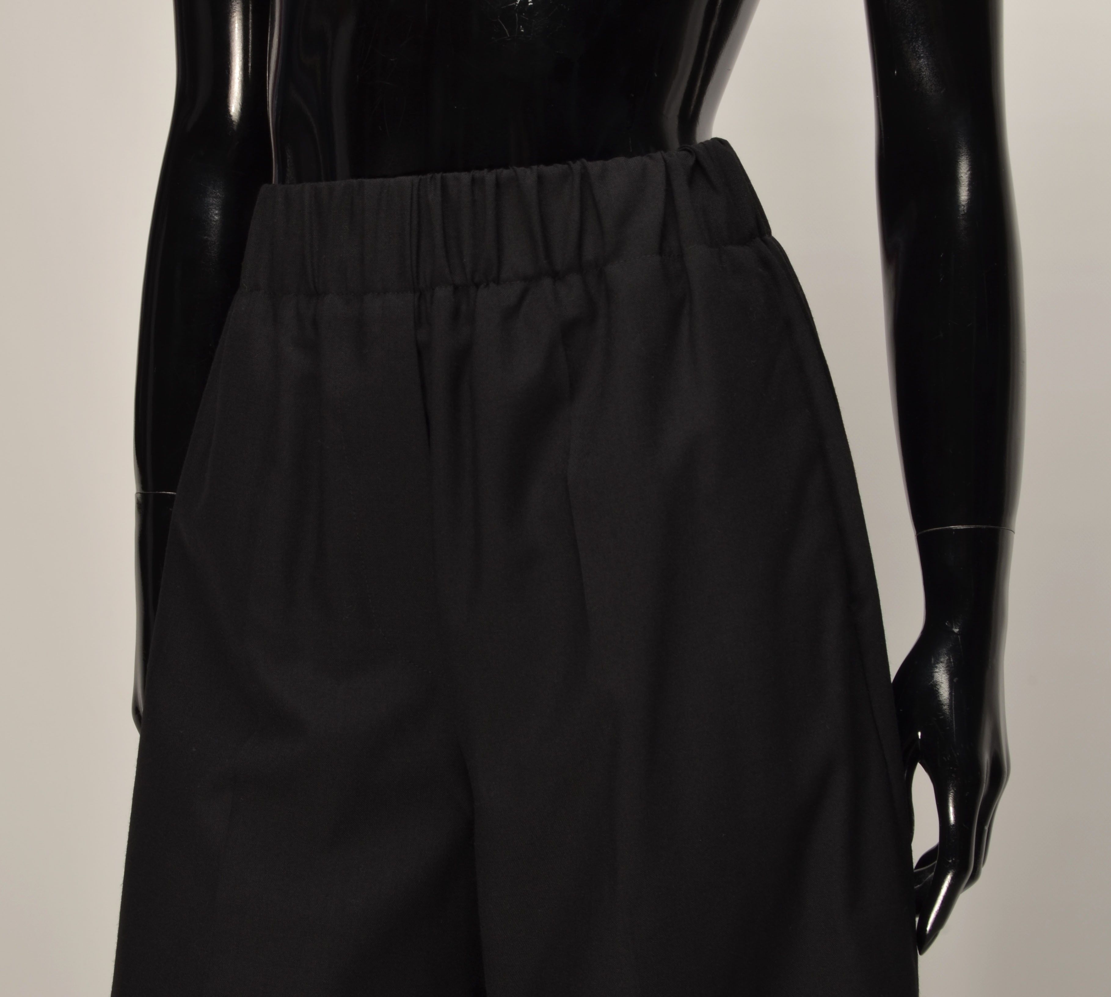 Loewe Loewe Black Wool Wide Leg Cropped Culottes Trousers Pants Size 24" / US 00 / IT 34 - 3 Thumbnail