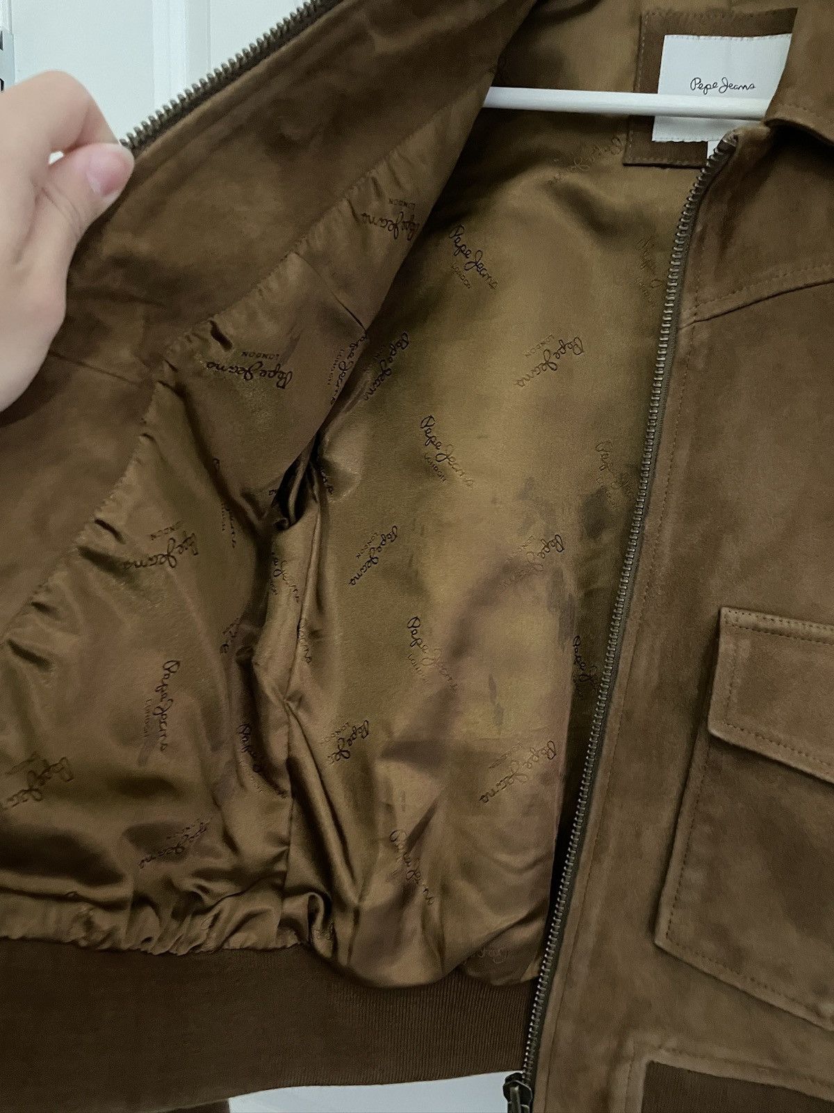 Pepe Jeans Brown Suede Leather Jacket Grailed