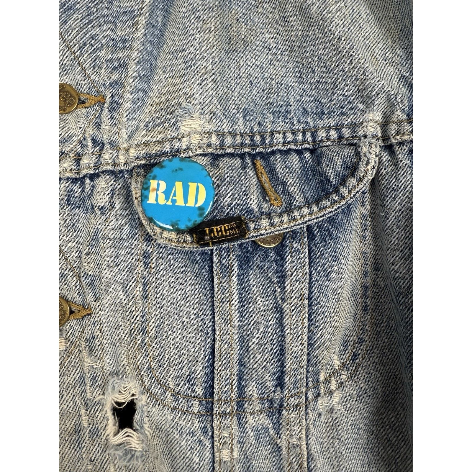 Lee Vintage Lee Denim Jacket 42R Workwear Distressed USA 70s Size US L / EU 52-54 / 3 - 7 Thumbnail