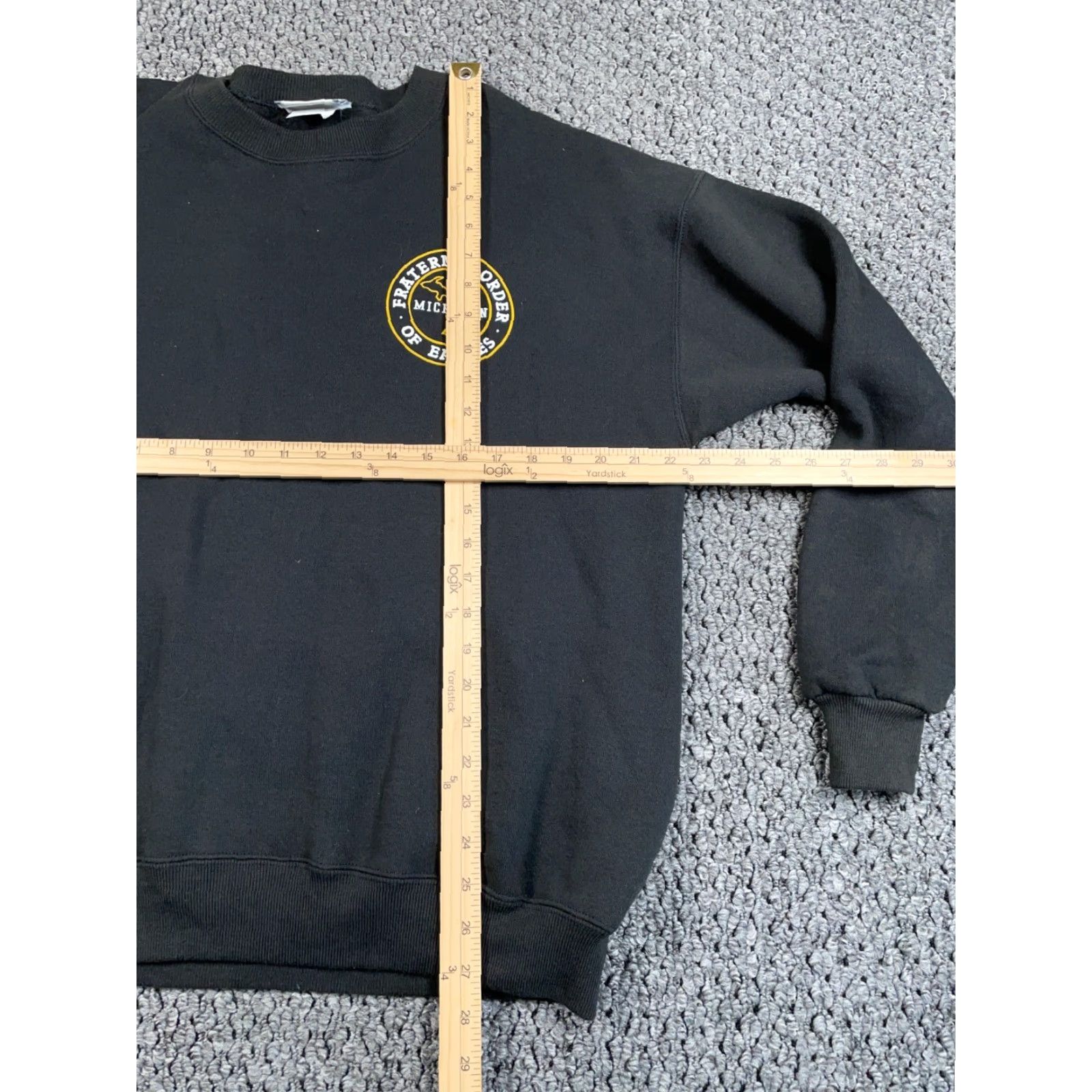 Lee VINTAGE Fraternal Order of Eagles Sweatshirt Lee Adult Large Black Graphic Print 90s Retro Mens Sweatshirt Size US L / EU 52-54 / 3 - 5 Thumbnail