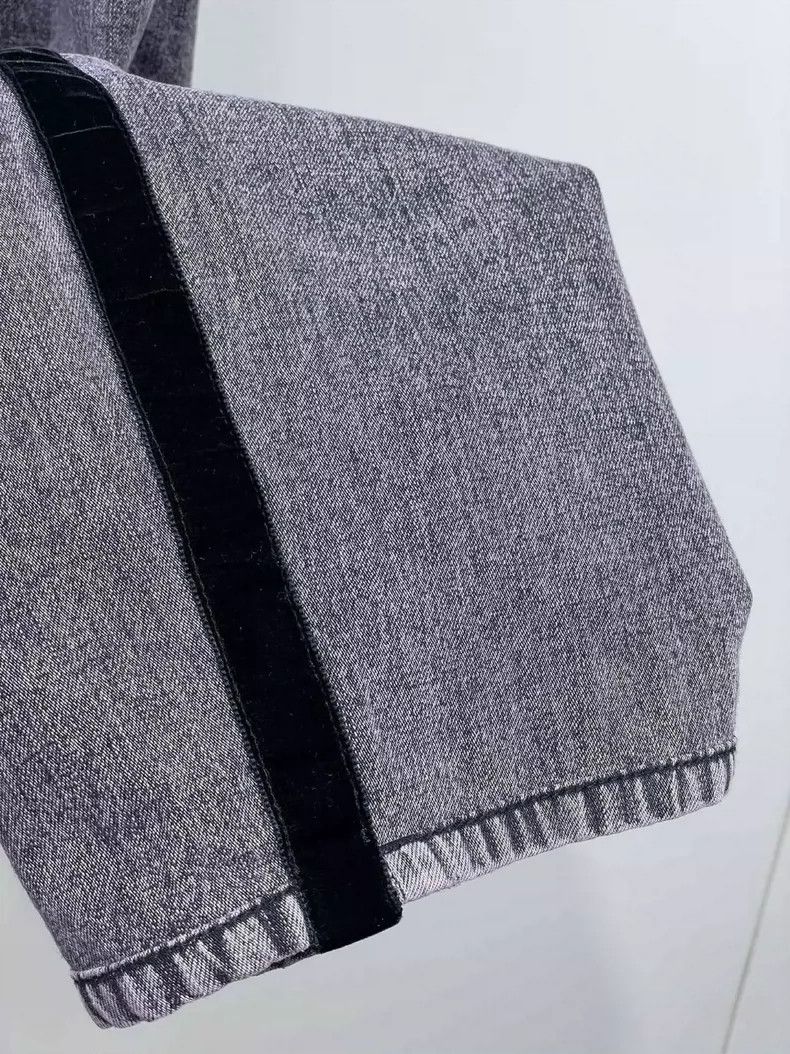 Chanel Chanel Smoke gray color-blocked jeans Size 42" / US 20 - 4 Thumbnail