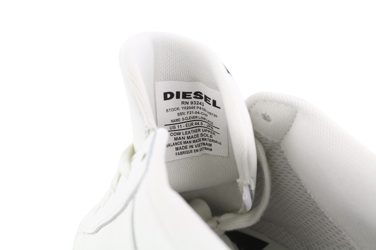Diesel S-CLEVER LOW LACE EU44.5 White Red Leather 41559 Size US 11.5 / EU 44-45 - 9 Thumbnail