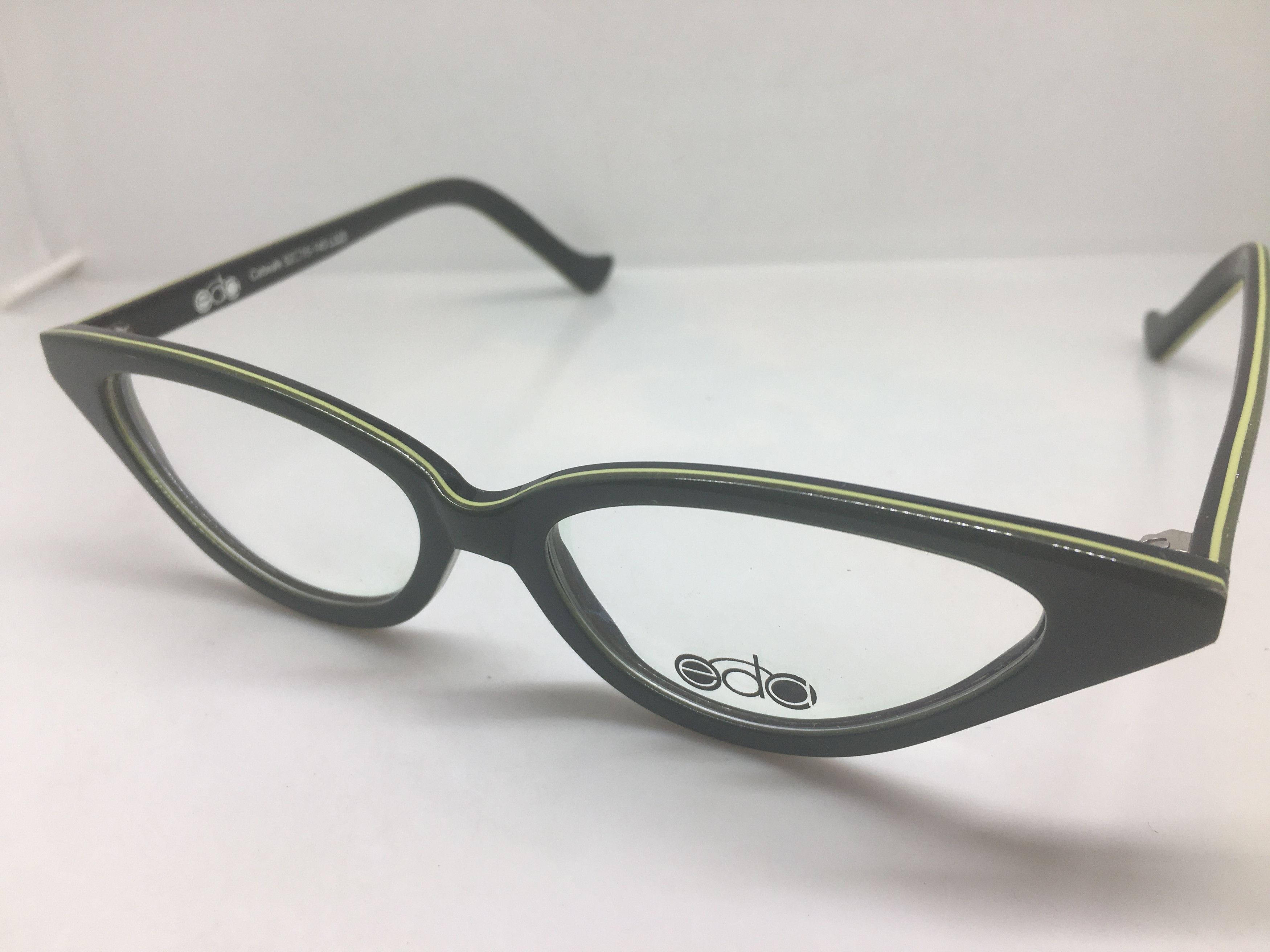 Other eda Green Black Cateye Eyeglasses Frame Diva Girls Size ONE SIZE - 4 Thumbnail