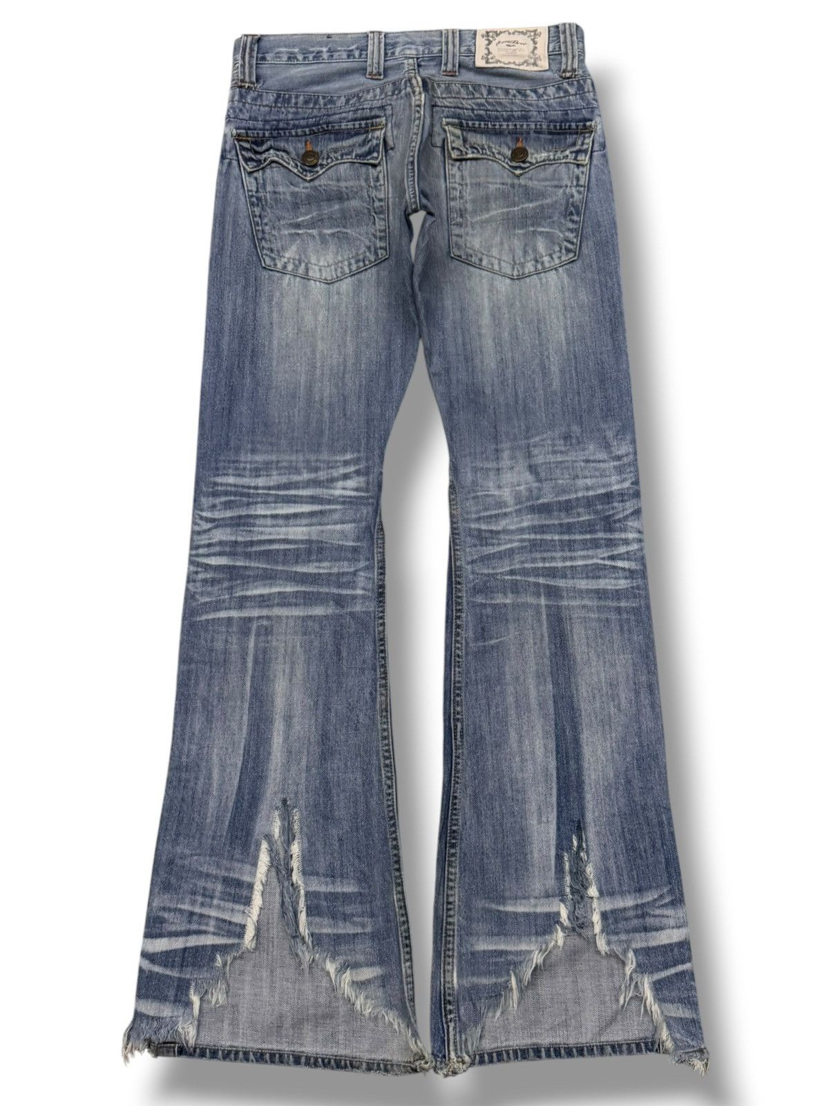 Japanese Brand Vintage Root Three Y2K Japanese-style Distressed Denim | W30 Size 30" / US 8 / IT 44 - 3 Thumbnail