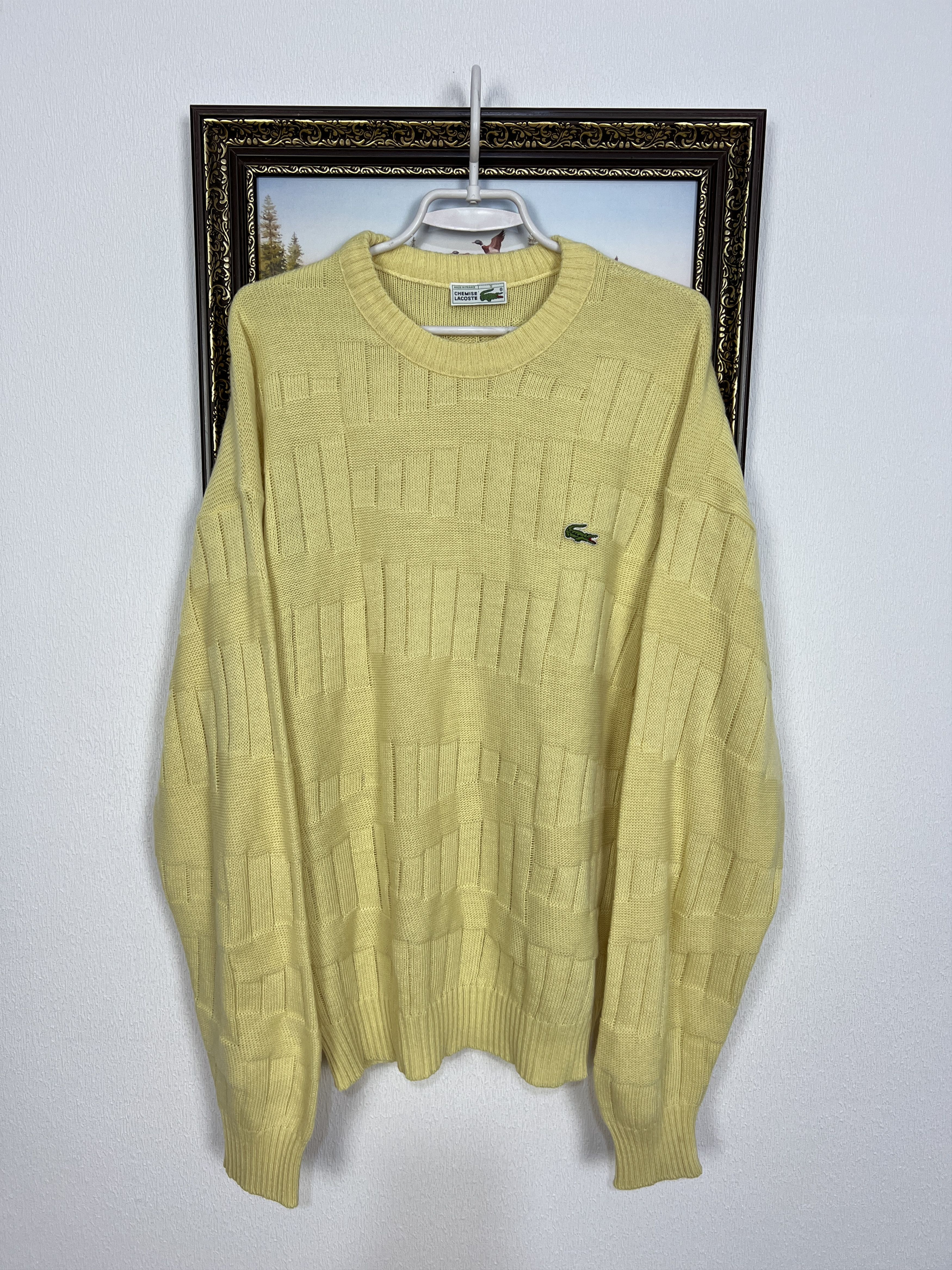 Lacoste Vintage Lacoste Yellow Jumper Sweater Devanlay Pullover Knit Size US L / EU 52-54 / 3 - 1 Thumbnail