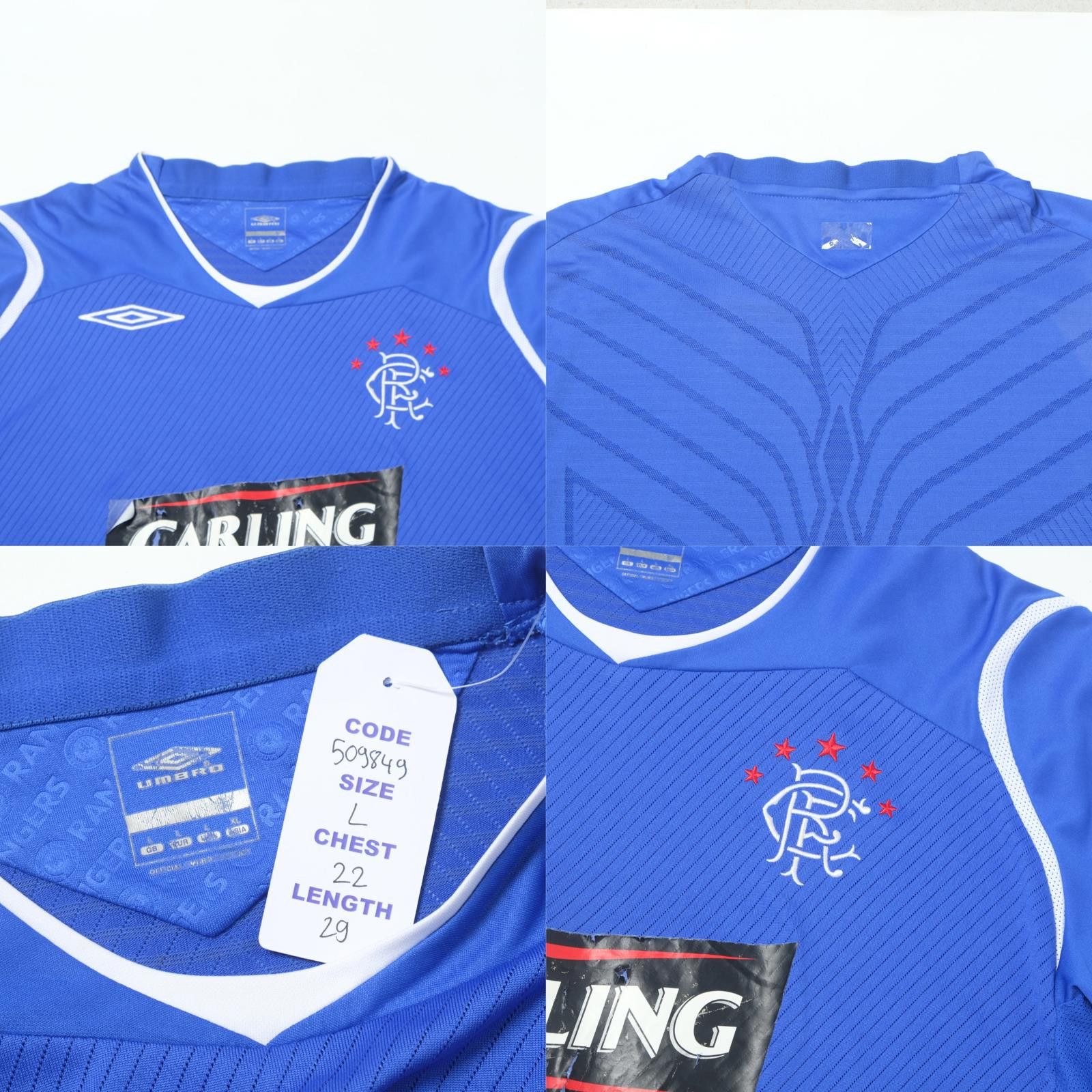 Umbro 2008/09 Rangers Home Shirt Umbro (L) Size US L / EU 52-54 / 3 - 4 Thumbnail