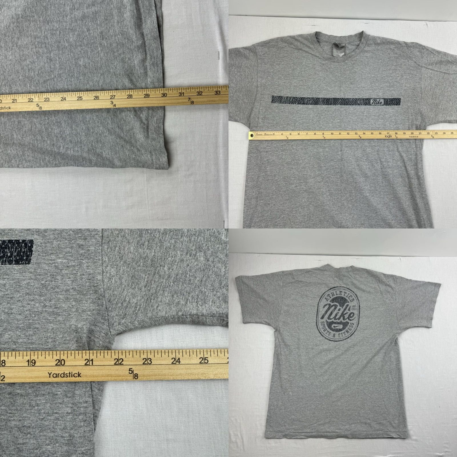 Nike VINTAGE Nike T-Shirt Adult Large Gray Silver Crew Neck Short Sleeve Men Grunge 90s Y2K Athletic Sports Size US L / EU 52-54 / 3 - 8 Thumbnail