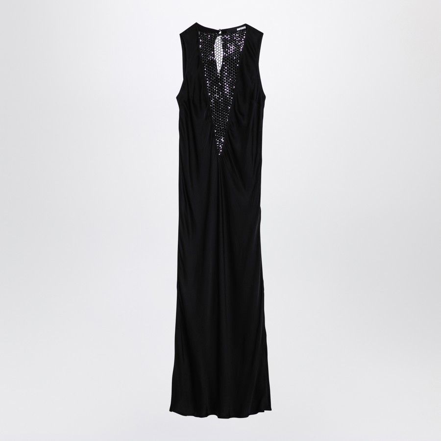 ROTATE o1d2blof0924 Midi Dress in Black Size S / US 4 / IT 40 - 1 Thumbnail