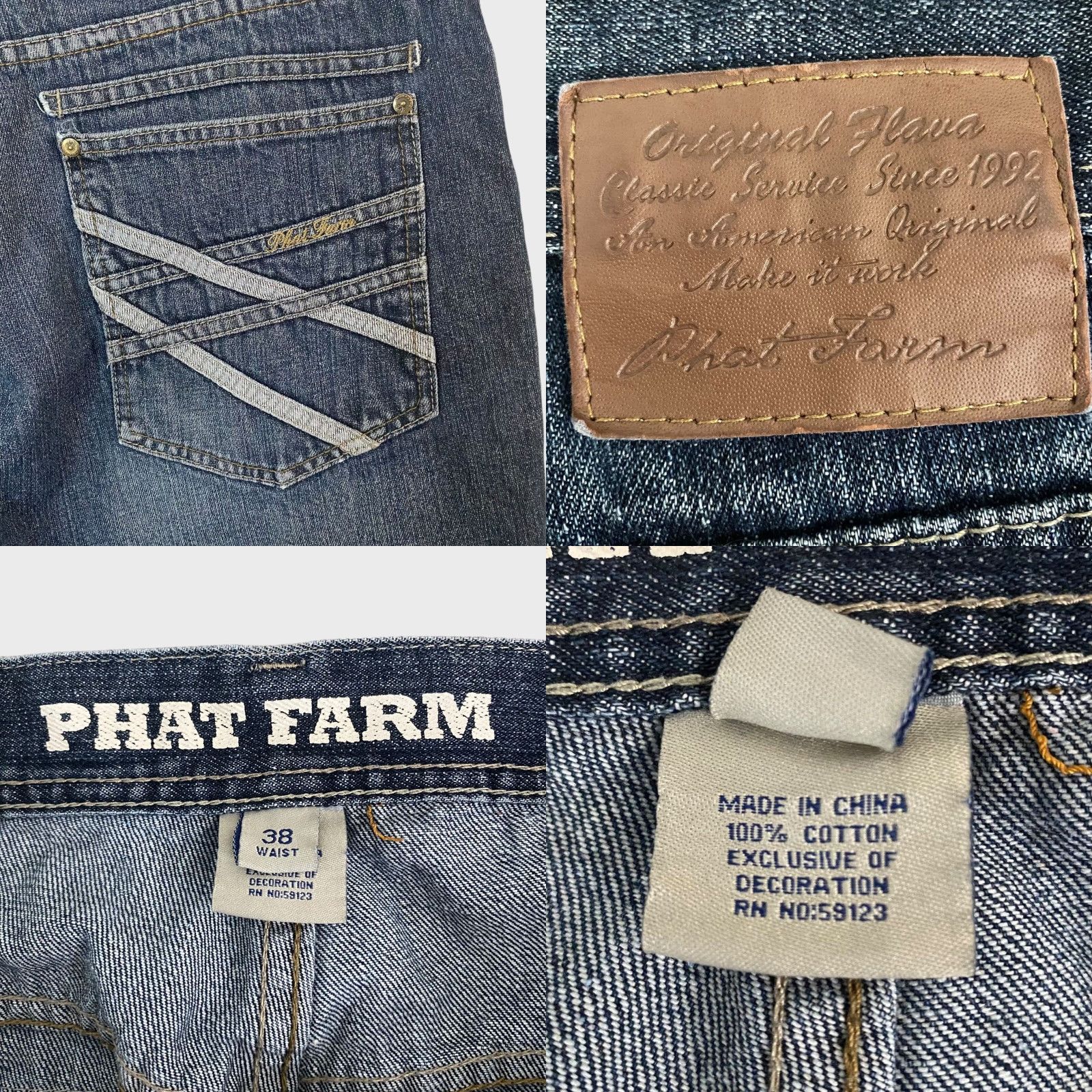 Phat Farm VINTAGE Phat Farm Skater Jeans Shorts Denim Mens 38 Blue Medium Wash Baggy Comfort 5-Pocket Hip Hop Mens Size US 38 / EU 54 - 8 Thumbnail