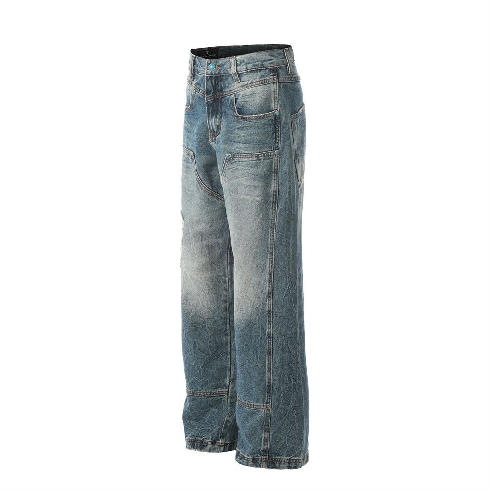 Japanese Brand × Jean American washed distressed trendy cargo ripped jeans Size US 34 / EU 50 - 2 Thumbnail