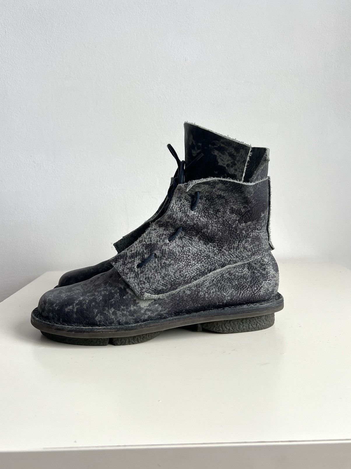 Trippen Trippen Solid Indigo Drip Leather Ankle Boots Size US 7.5 / EU 40-41 - 3 Thumbnail
