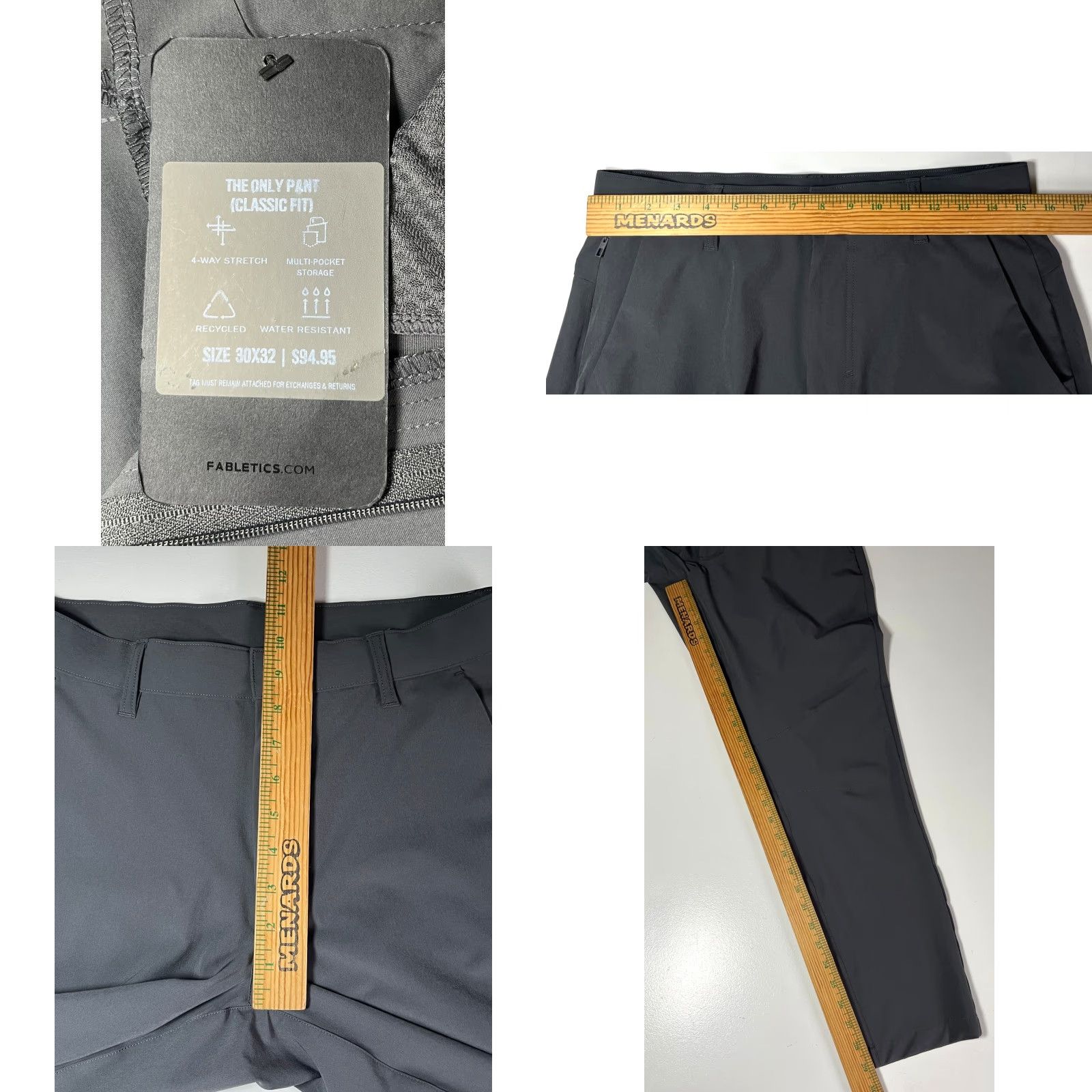 Fabletics NWT Fabletics Pants Men The Only Pant Classic Fit Gray 30x29 Regular Straight Chino Zip Pockets Water Resistant Logo City Sports Size 30 Mens Size US 30 / EU 46 - 9 Thumbnail