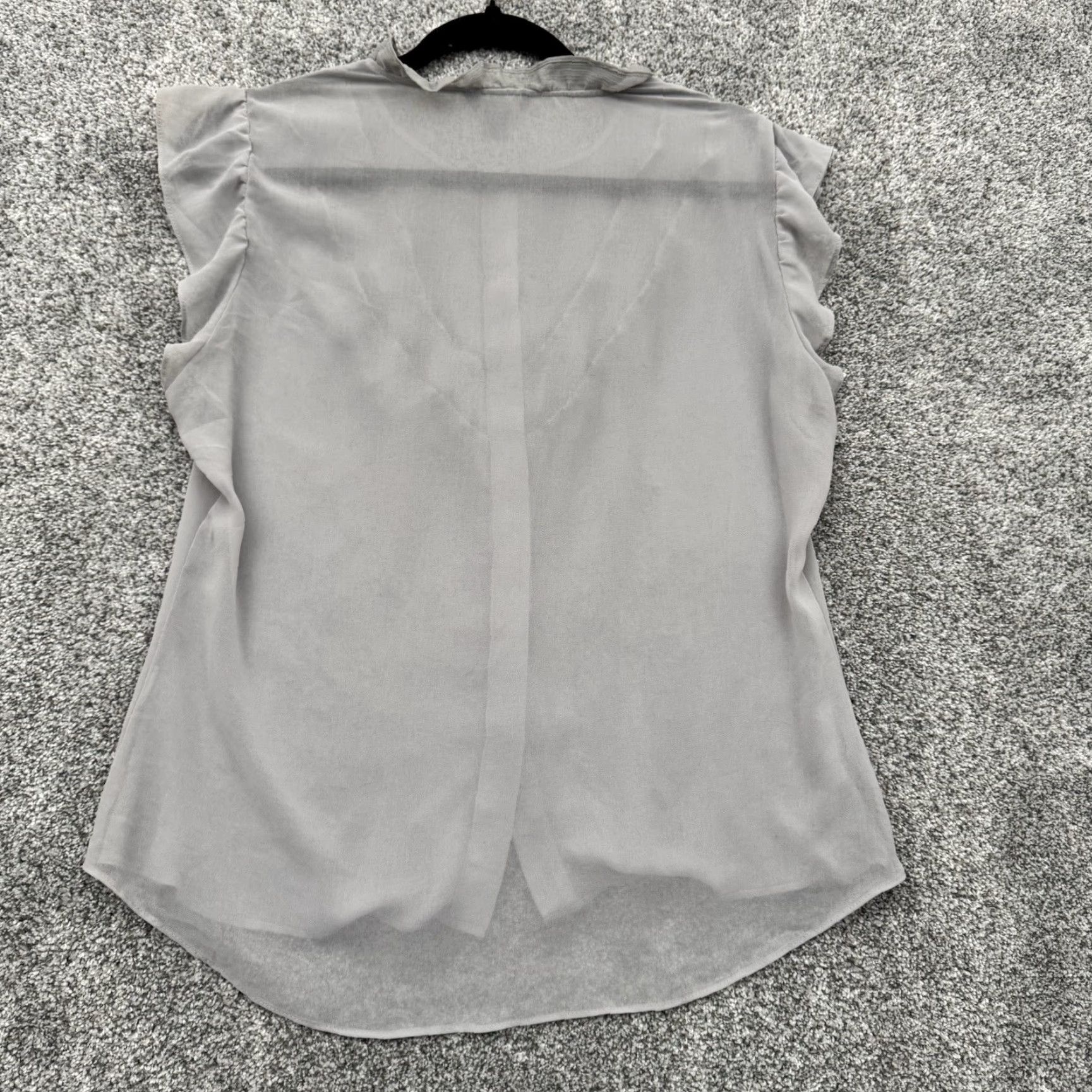 Banana Republic Banana Republic Blouse Womens PL Petite Ruffle Sheer Office Preppy Feminine Chic Flutter Sleeve Button Collared Casual Business Size L / US 10 / IT 46 - 5 Thumbnail