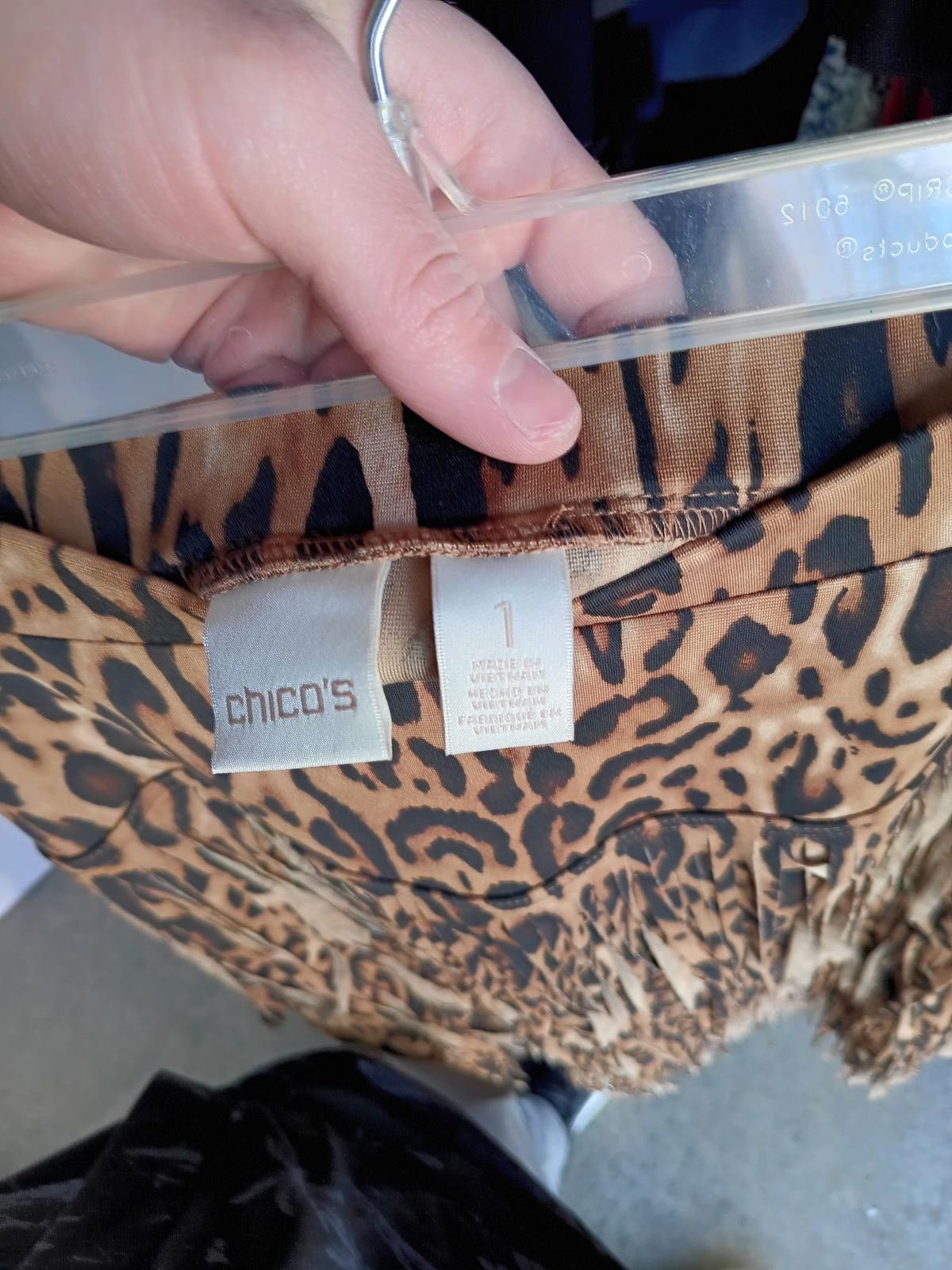 Chicos Chico's Leopard Print Fringe Skirt - Size 1 Size 28" / US 6 / IT 42 - 3 Thumbnail