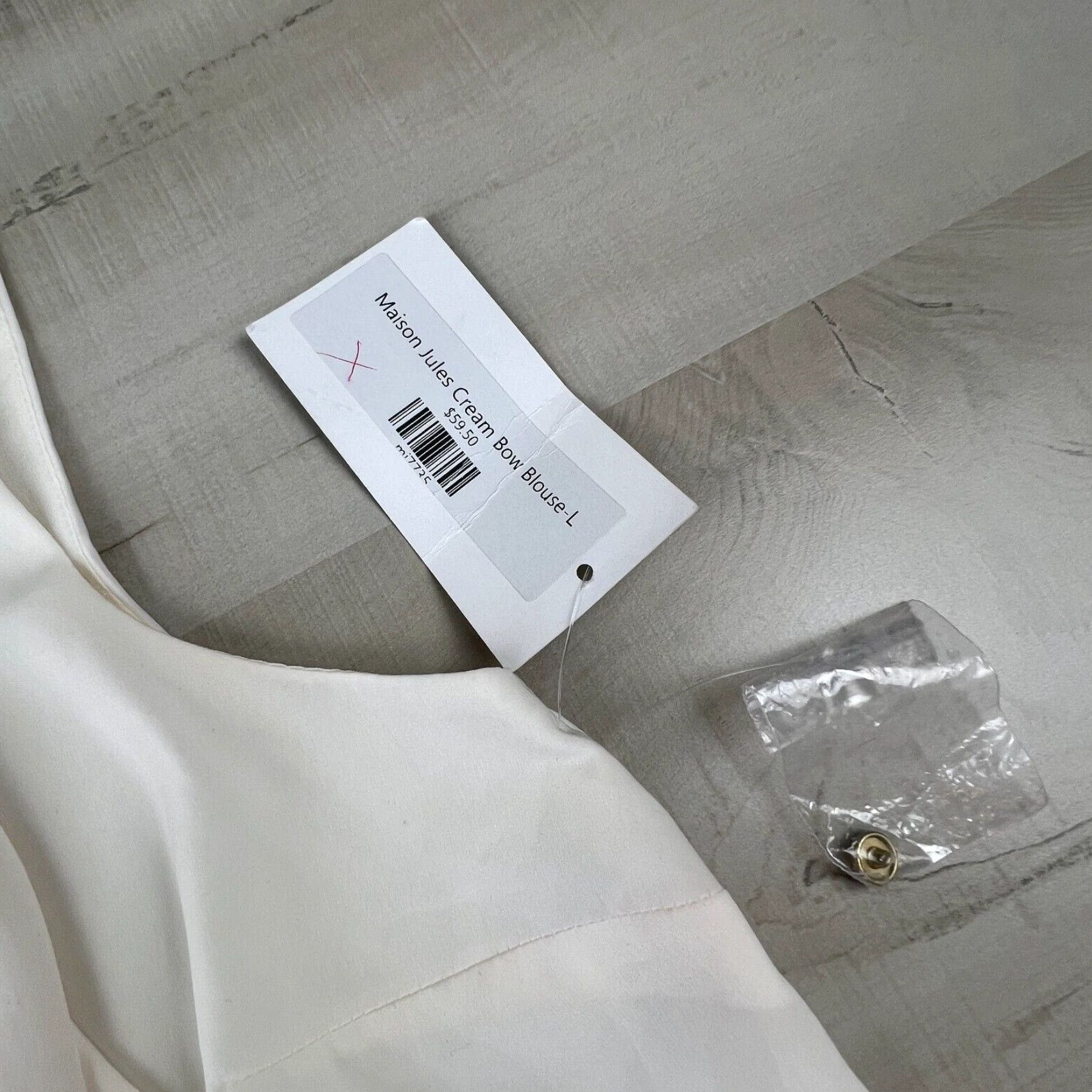 Vintage Maison Jules Womens Semi Sheer Blouse Shirt Top Ivory Large Sleeveless Lined Size L / US 10 / IT 46 - 4 Thumbnail