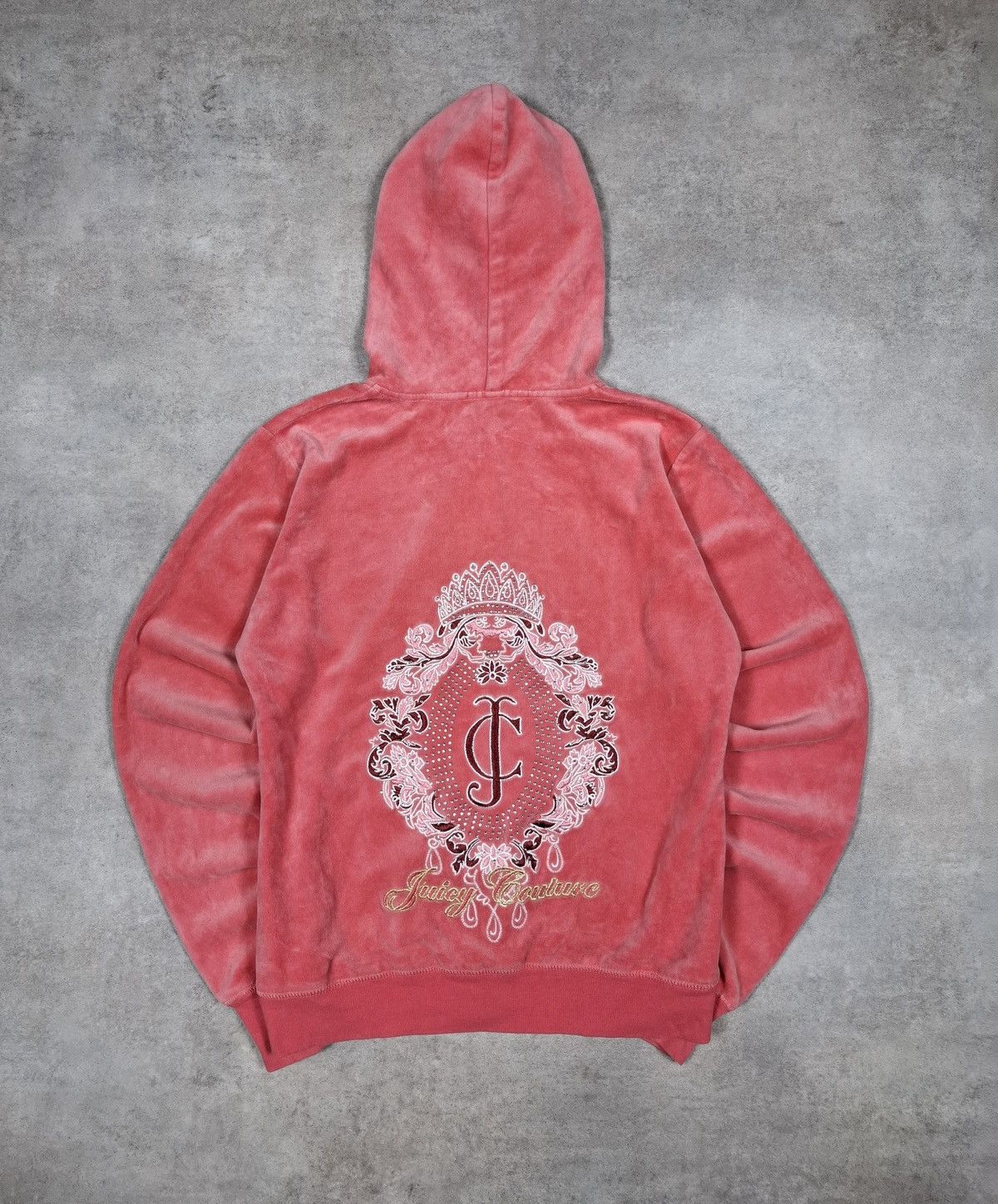 Women velvet velour crystal hoodie sweatshirt Juicy Couture