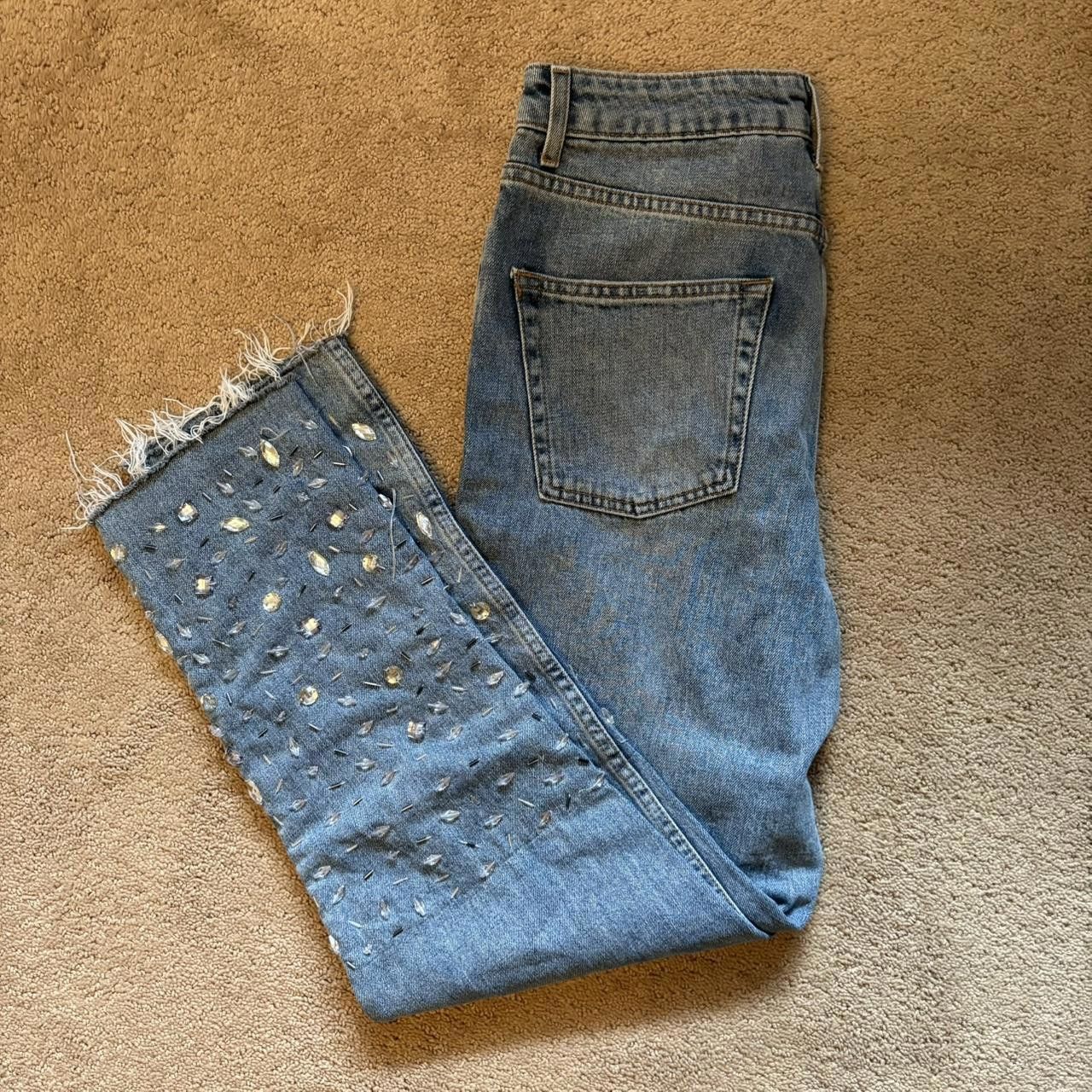 Topshop Topshop Bedazzled Mom Jeans Size 28" / US 6 / IT 42 - 1 Thumbnail