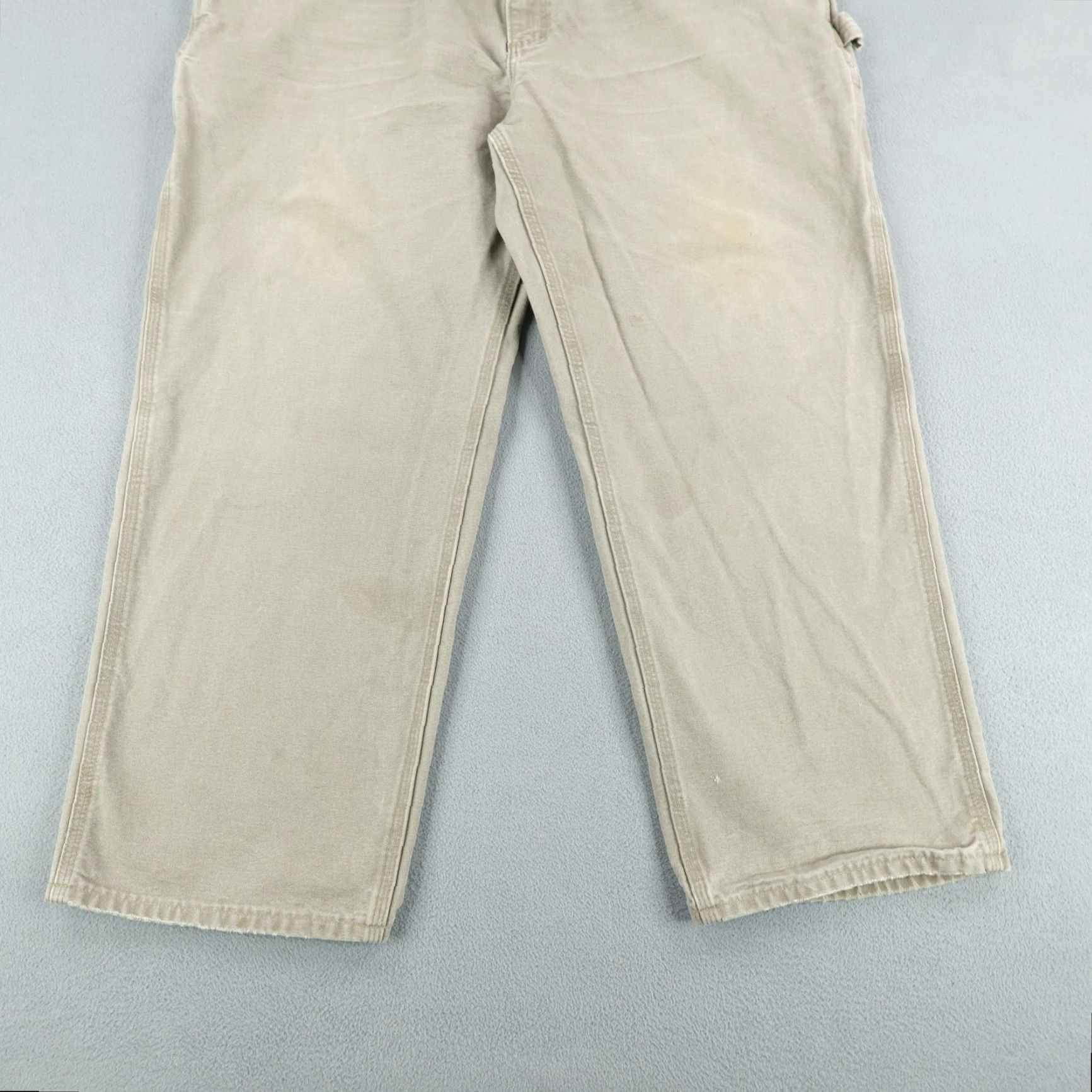 Carhartt VINTAGE Carhartt Pants Men 42x30 Workwear Canvas Carpenter Beige Casual Style Size US 39 - 3 Thumbnail