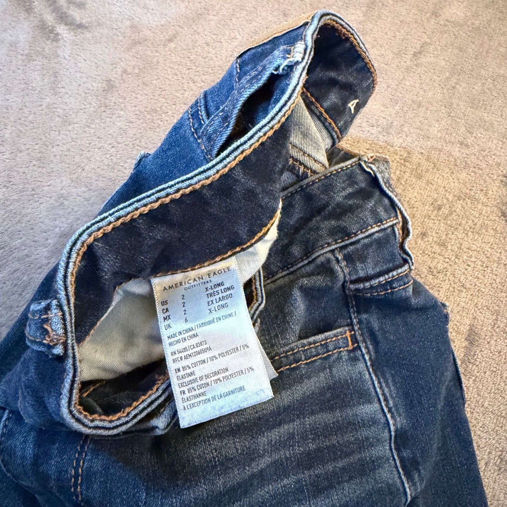 Vintage American Eagle Super Hi Rise Jegging Jeans Medium Wash Women 2 X-long Size 26" / US 2 / IT 38 - 6 Thumbnail