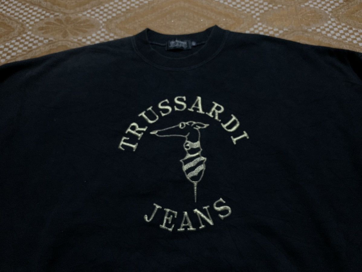 Japanese Brand × Trussardi × Vintage 90s TRUSSARDI JEANS SWEATSHIRT FADED Size US XL / EU 56 / 4 - 4 Thumbnail