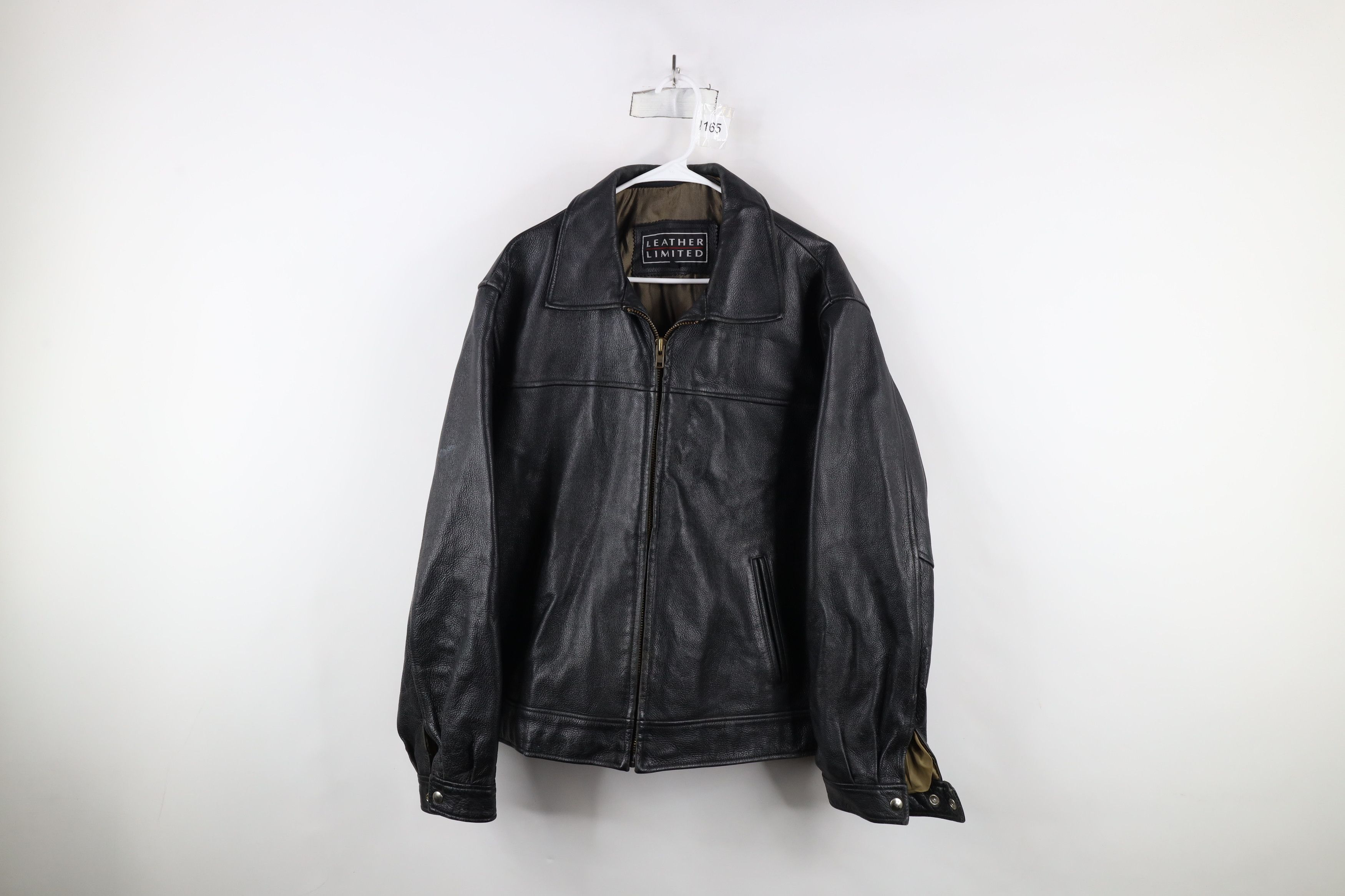 Vintage Vintage 90s Streetwear Buckle Back Leather Jacket Black Size US L / EU 52-54 / 3 - 1 Thumbnail