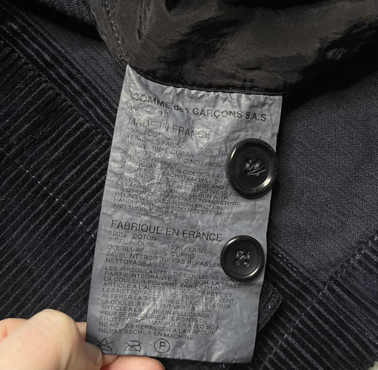 Comme des Garcons Vintage Navy Basic Comme Des Garcons Designer blazer Size S Size 46R - 9 Thumbnail