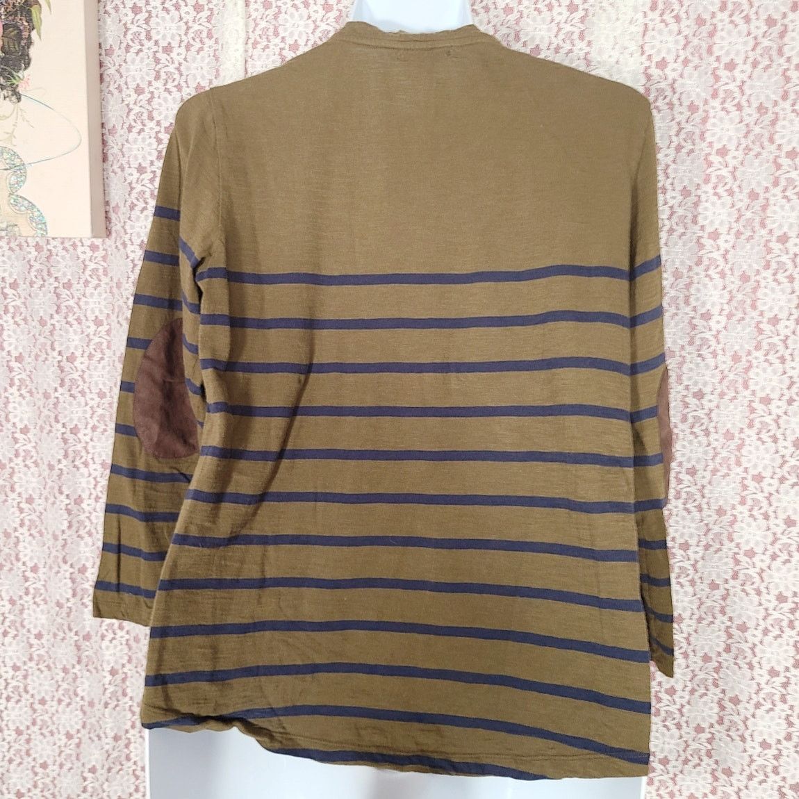 Orvis Orvis green navy striped 3/4 sleeve top size large Size L / US 10 / IT 46 - 3 Thumbnail