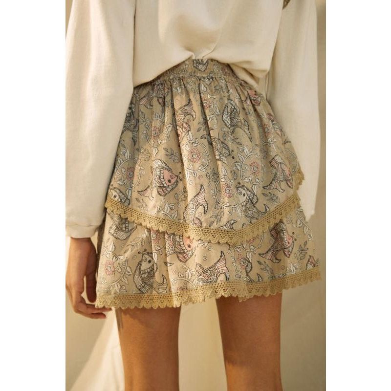 Anthropologie New Let Me Be Kenna Whimsical Ruffled Mini Skirt $128 Sz 6 Size 28" / US 6 / IT 42 - 2 Thumbnail