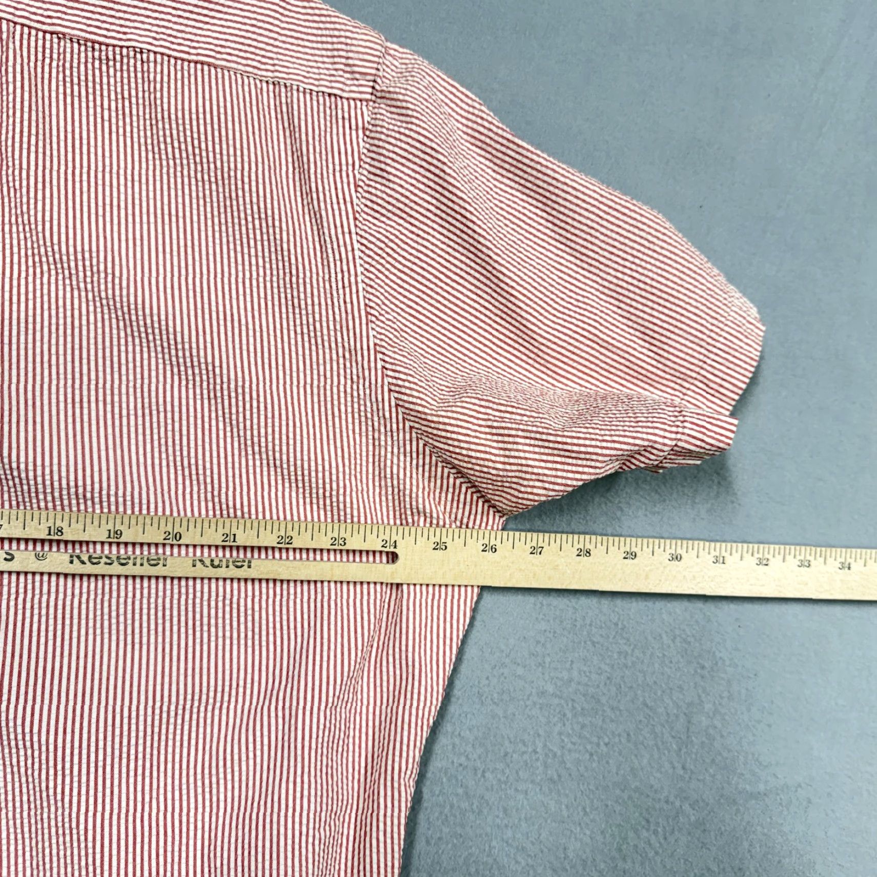 Ralph Lauren Ralph Lauren Shirt Mens XL Red Striped Seersucker Button-Down Pony Logo Button Up Casual Summer Vintage: No, Shirts? Size US XL / EU 56 / 4 - 6 Thumbnail