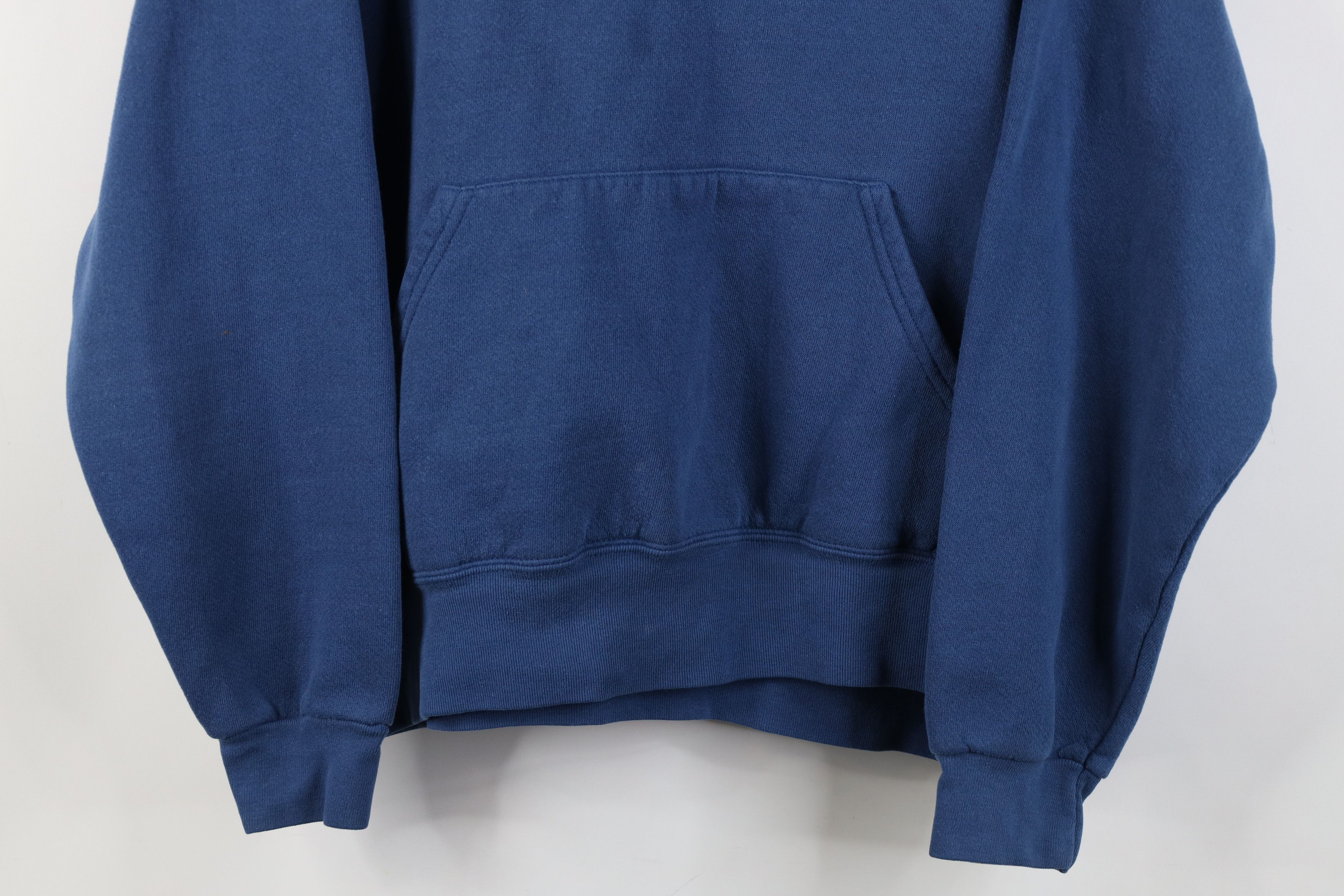 Vintage Vintage 90s Streetwear Blank Boxy Fit Hoodie Sweatshirt Blue Size L / US 10 / IT 46 - 3 Thumbnail