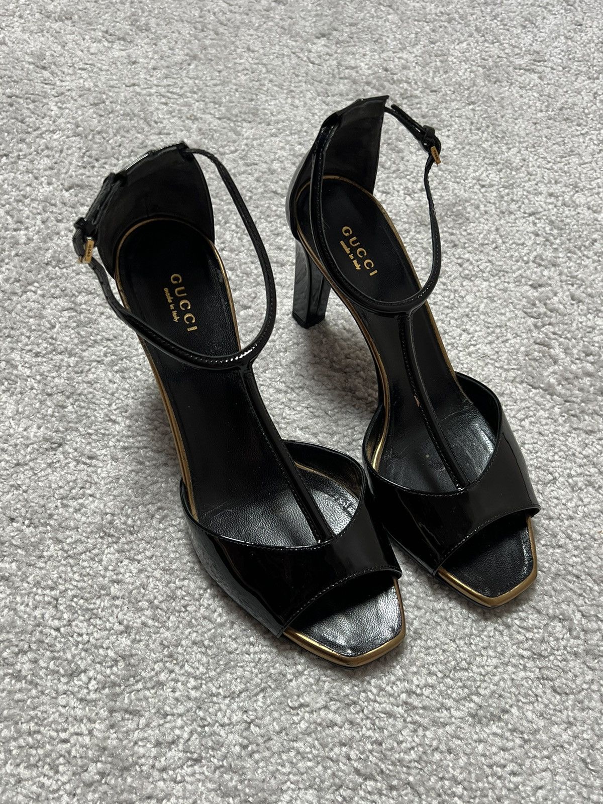 Gucci Gucci 110mm T-Strap Patent Leather Heels Size 38 Size US 7 / IT 37 - 2 Thumbnail