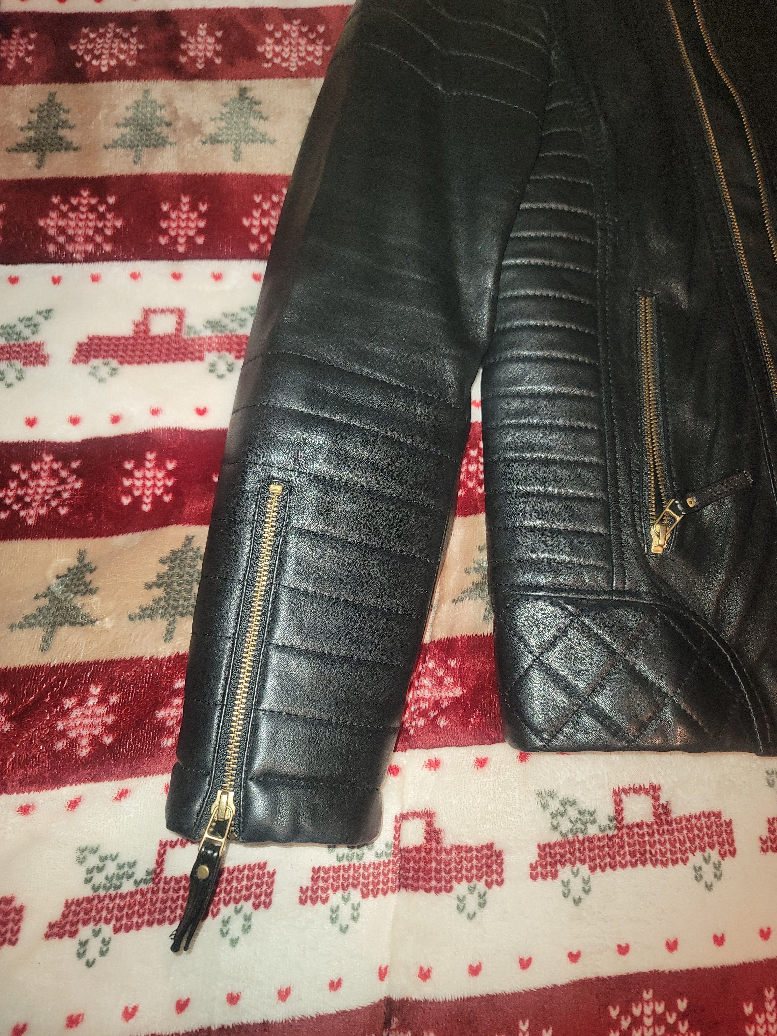 Leather lambskin(leather) biker jacket. Size US M / EU 48-50 / 2 - 14 Thumbnail