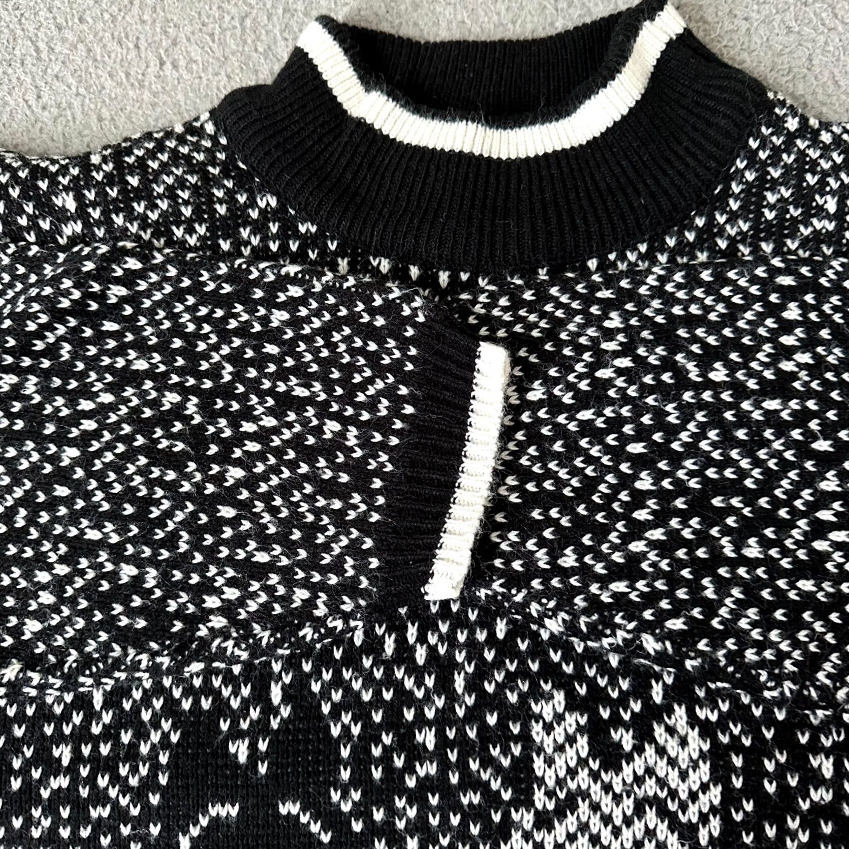 Vintage VINTAGE Nuggets Sweater Womens Medium Black White Fair Isle Dog Terrier 80s Size M / US 6-8 / IT 42-44 - 5 Thumbnail