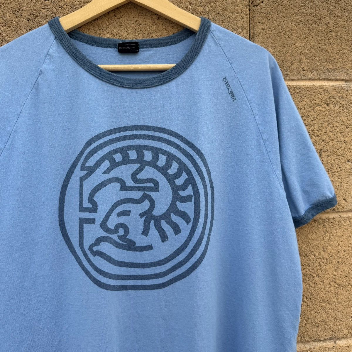 Diesel Vintage Y2K Diesel Tiger Circle Ringer T-Shirt Blue Size US XXL / EU 58 / 5 - 3 Thumbnail