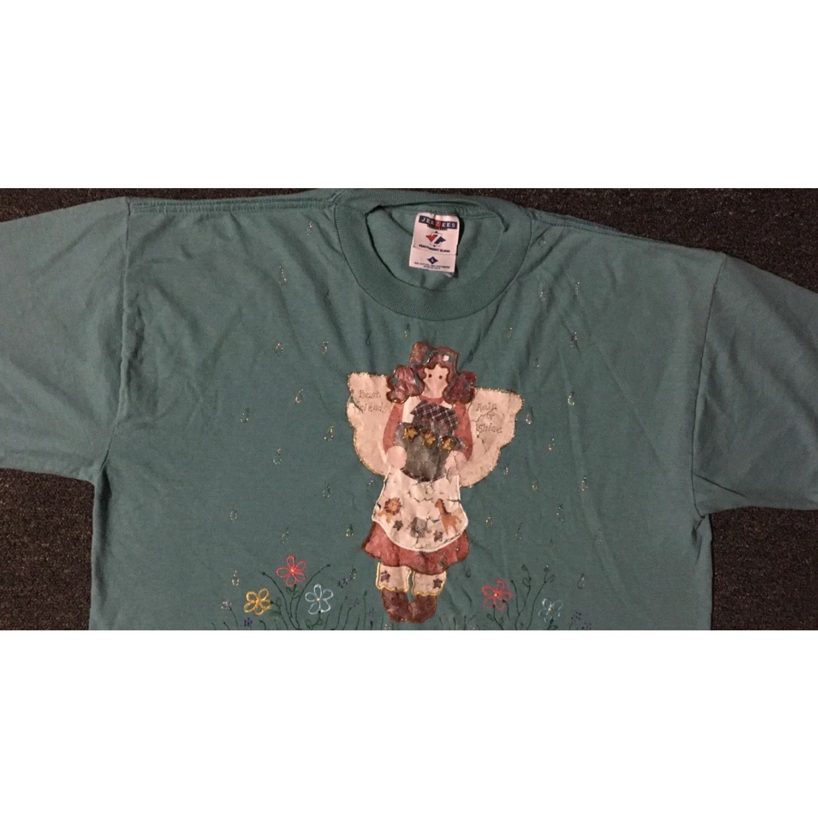 Vintage VINTAGE Best Friend Angel Art Faded Shirt L Green Jesus Christ T-Shirt Men Short Sleeve 90s Grunge Religious Humor Heaven Bible Novelty Size US L / EU 52-54 / 3 - 4 Thumbnail