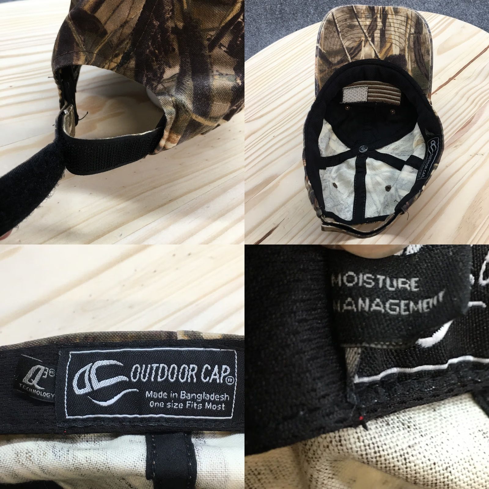 Vintage Outdoor America Flag Baseball Cap Hat Mens Brown Camo OS Adjustable Curved Brim Size ONE SIZE - 8 Thumbnail