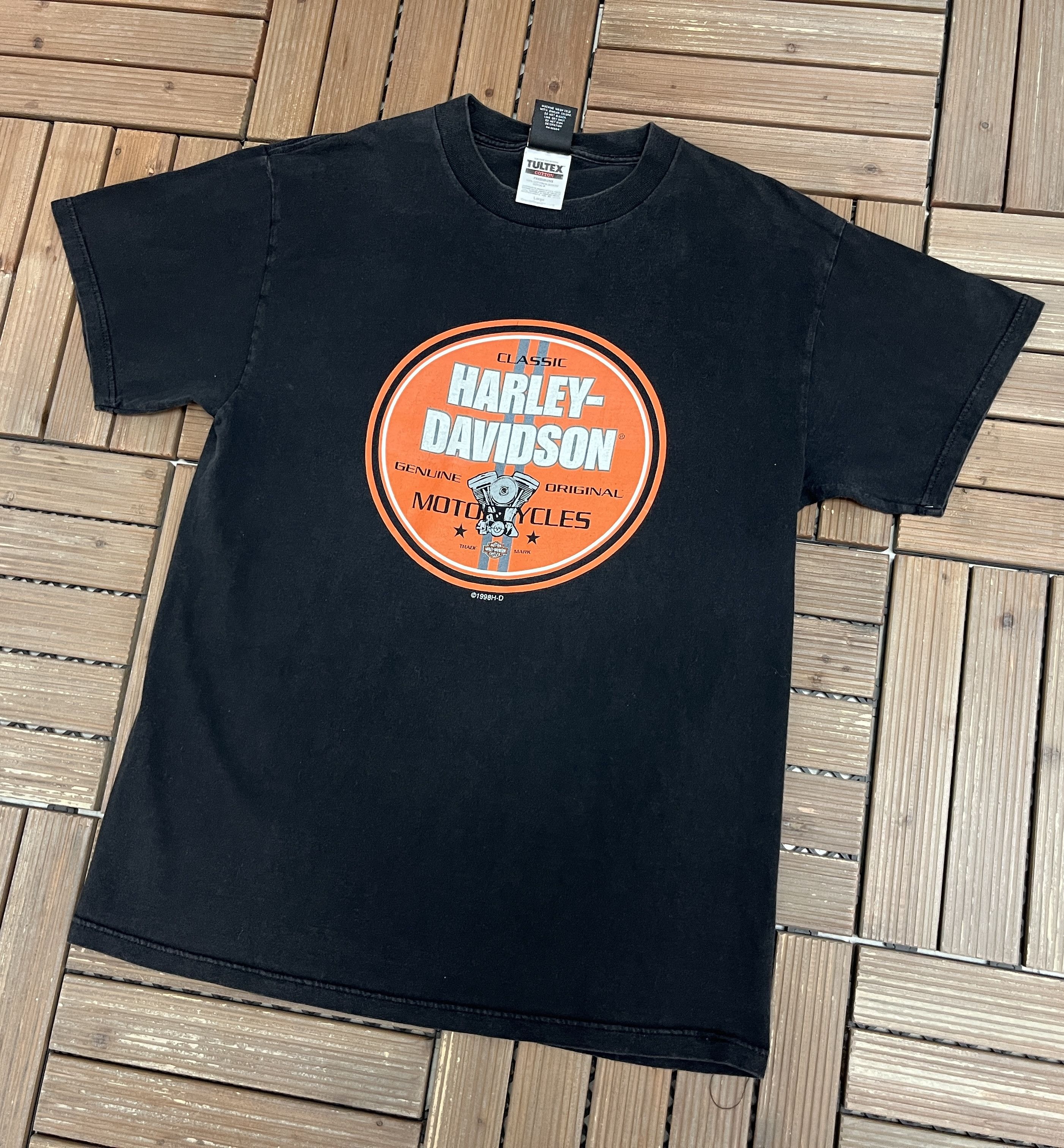 Vintage Harley Davidson Motorcycles Vintage Black T-Shirt Tee Size US L / EU 52-54 / 3 - 4 Thumbnail