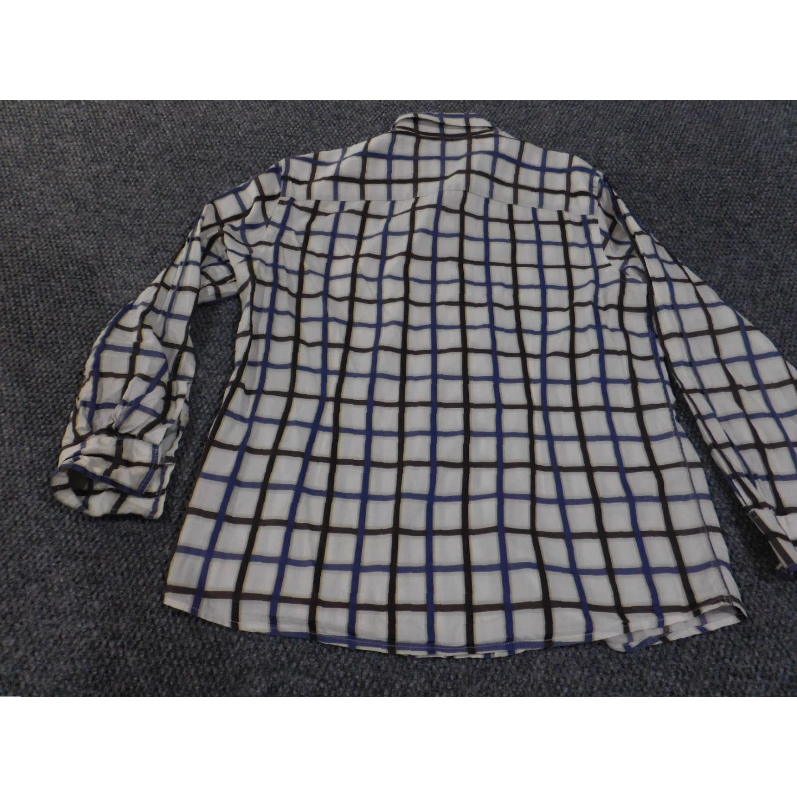 Faconnable Façonnable Shirt Mens M White Plaid Button-Up Button-Down Cotton Linen Hong Kong Logo Retro Western Size US M / EU 48-50 / 2 - 7 Thumbnail