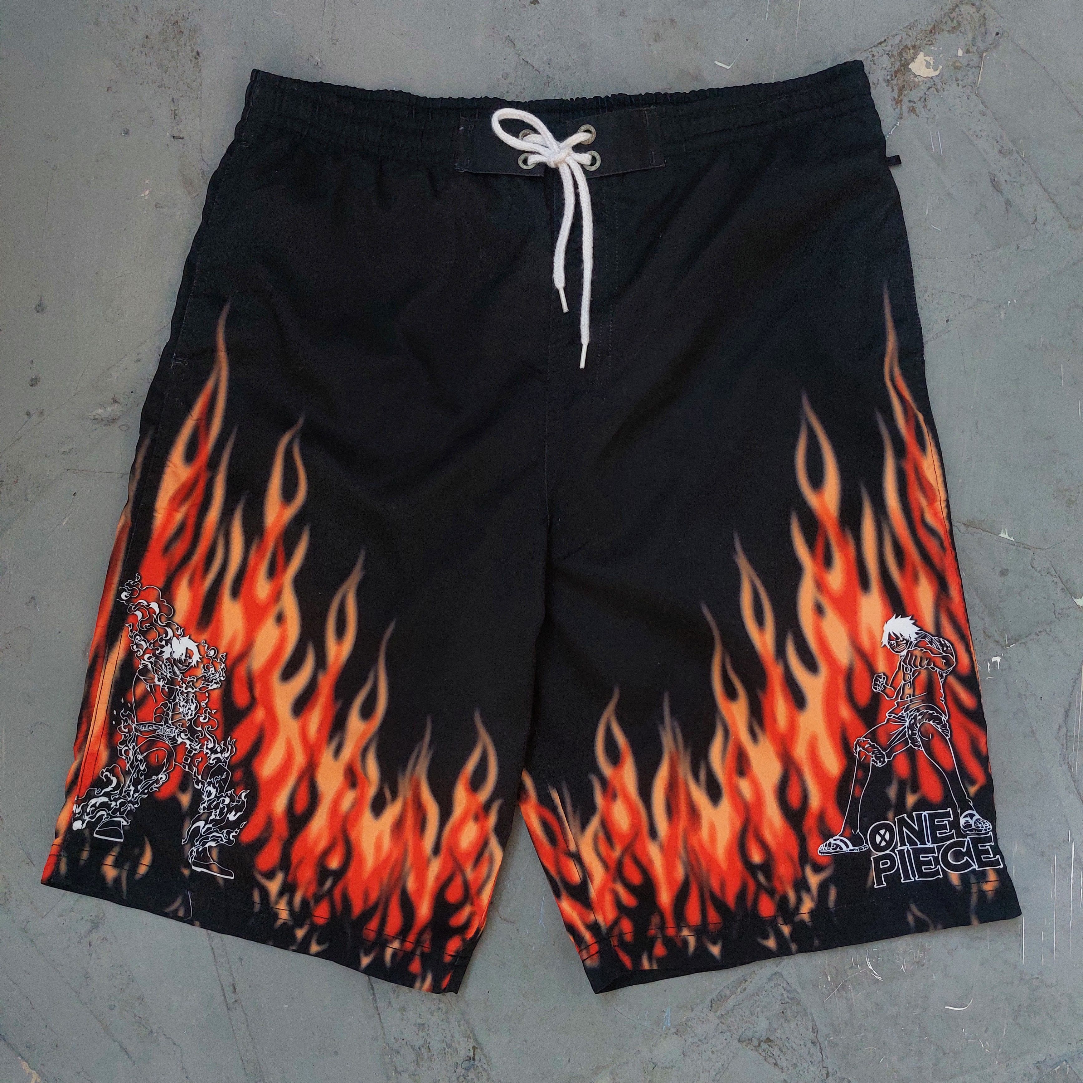 Anime × Japanese Brand × One Piece Shorts One Piece Ace X Lutffy Size US 33 - 2 Thumbnail