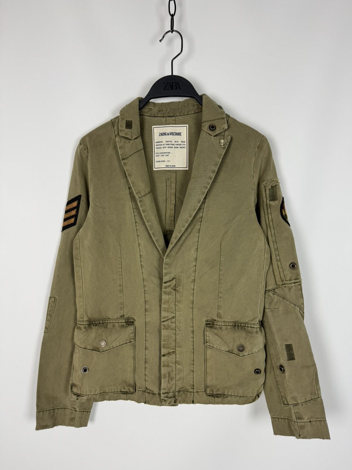Zadig & Voltaire NWT Zadig&Voltaire Virginia Grunge Perm Khaki Jacket Size XS / US 0-2 / IT 36-38 - 3 Thumbnail