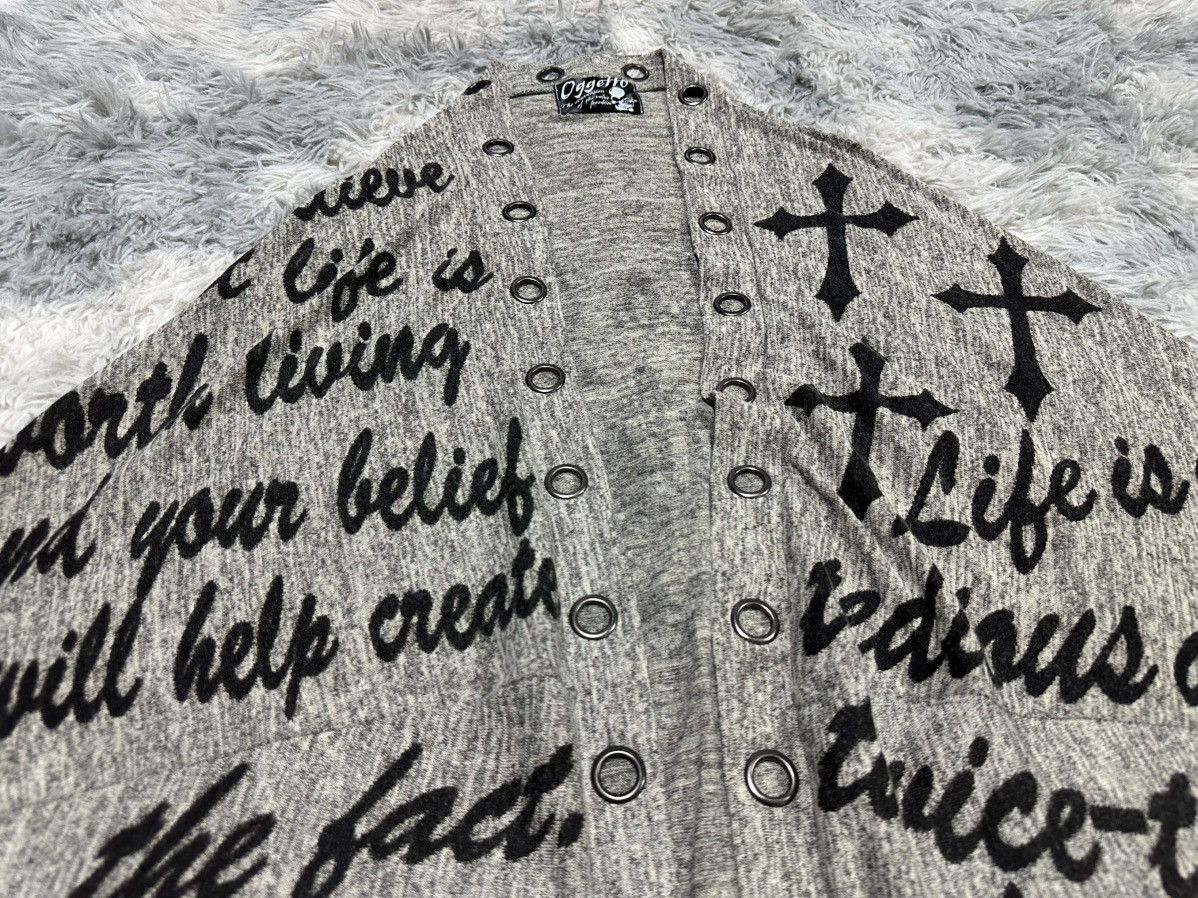 If Six Was Nine 🔥Sick Y2K Orgetto Batwing Cardigan Poem Cross Skull Punk Got Size US XL / EU 56 / 4 - 5 Thumbnail