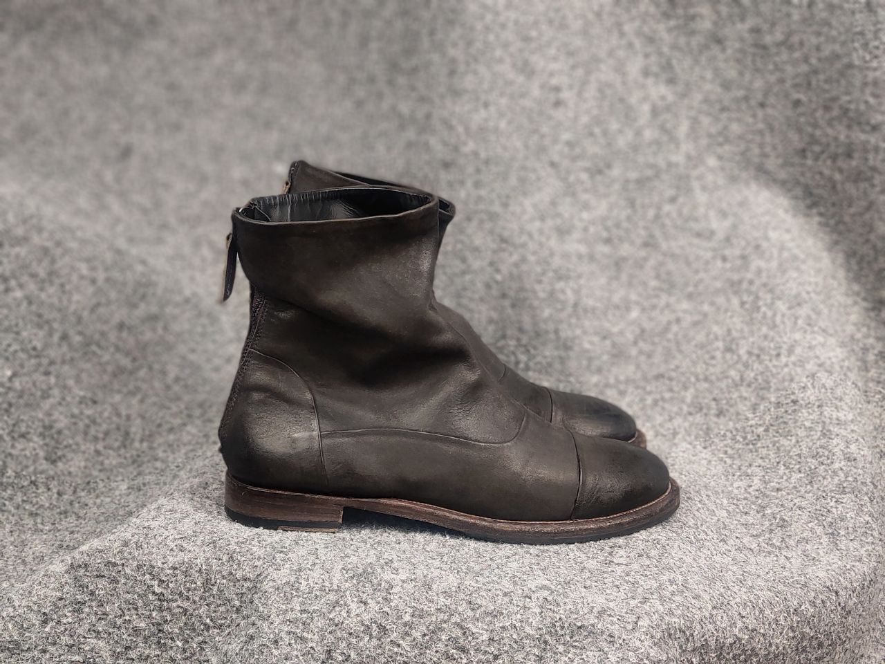 If Six Was Nine Vintage Ernesto Dolani Leather Zip boots Ann MA+ guidi ...