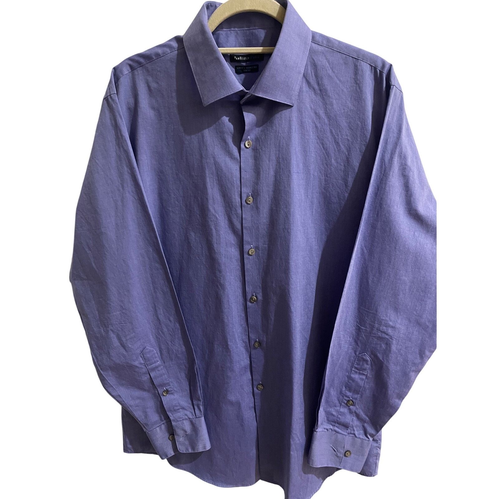 Van Heusen Van Heusen Studio Slim Fit Wrinkle Free Stretch Dress Shirt Size US L / EU 52-54 / 3 - 2 Thumbnail