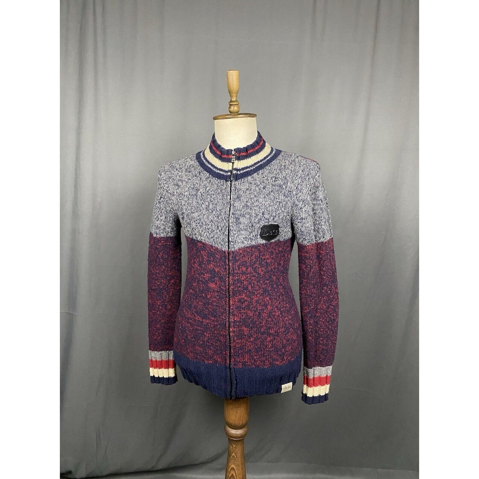 Dolce & Gabbana Dolce&Gabbana Men's Purple Gray Heavy Knitted Full Zip Sweat Size US S / EU 44-46 / 1 - 2 Thumbnail