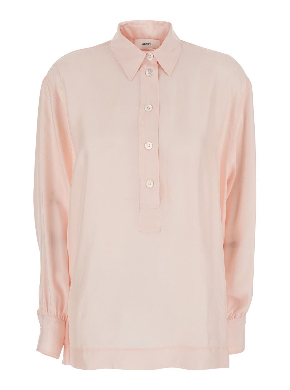 Grifoni Pointed Collar Long Sleeve Shirt in Pink Women Size M / US 6-8 / IT 42-44 - 1 Thumbnail