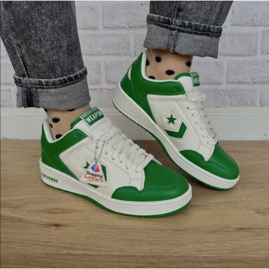 Converse ⭐Converse Weapon OX Low Green White Size 10.5 Women''s Shoes Size US 10.5 / IT 40.5 - 1 Thumbnail